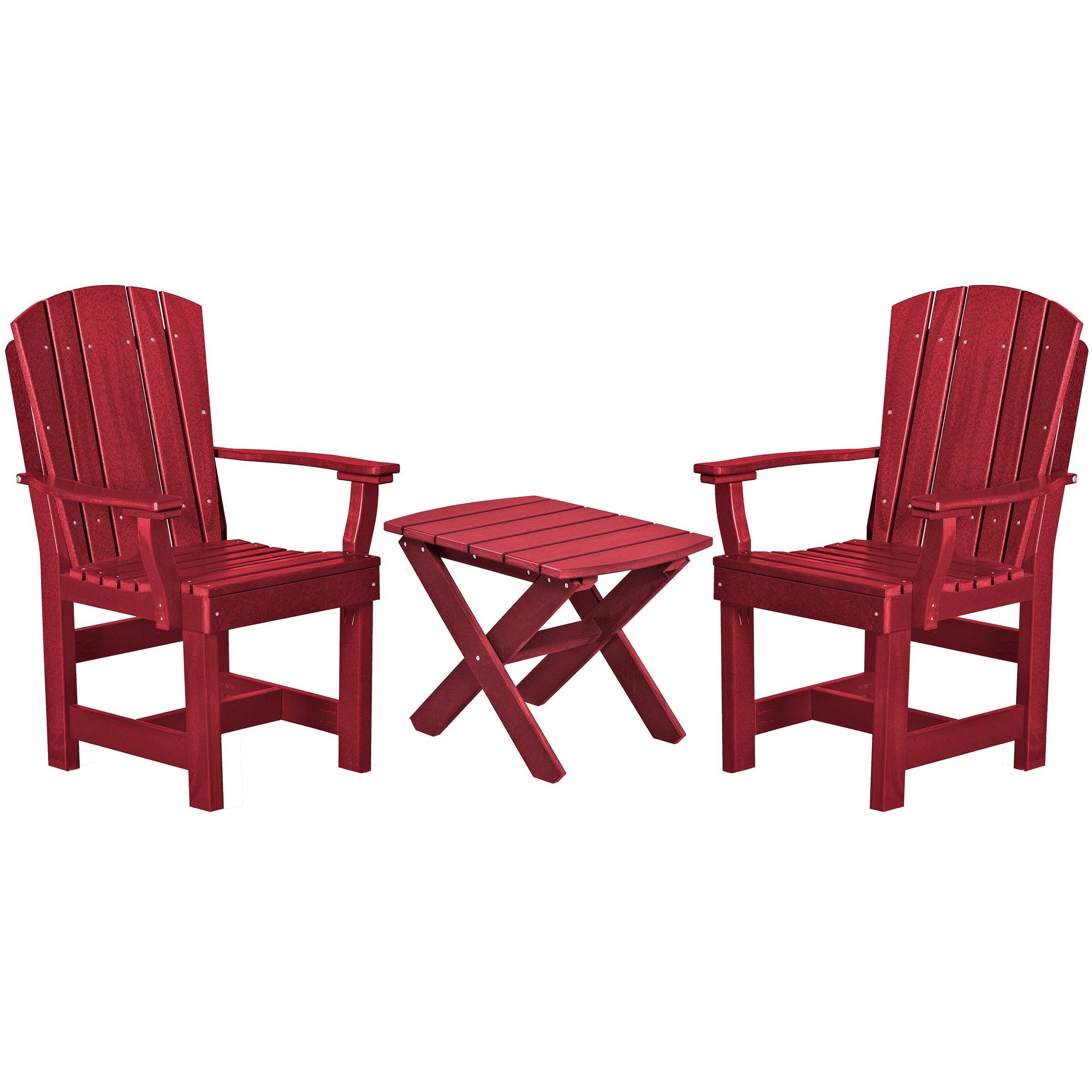 red duraweather three piece upright plantation bistro set all weather poly wood