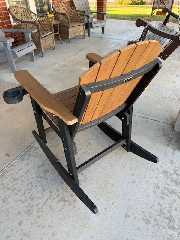 Adirondack Porch Rocker With Wine & Cup Holders