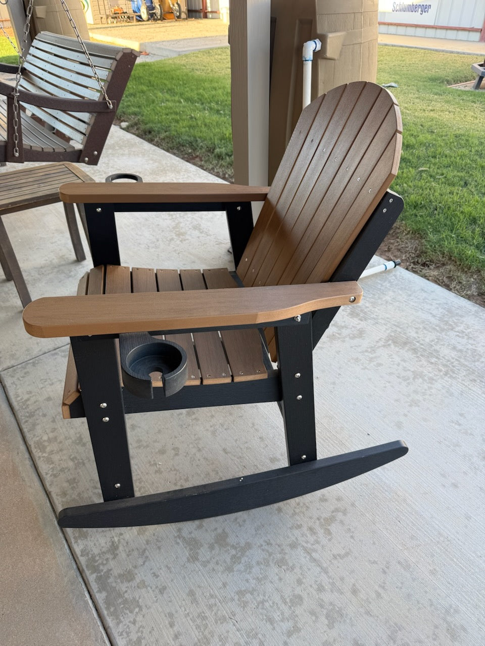 Adirondack Porch Rocker With Wine & Cup Holders