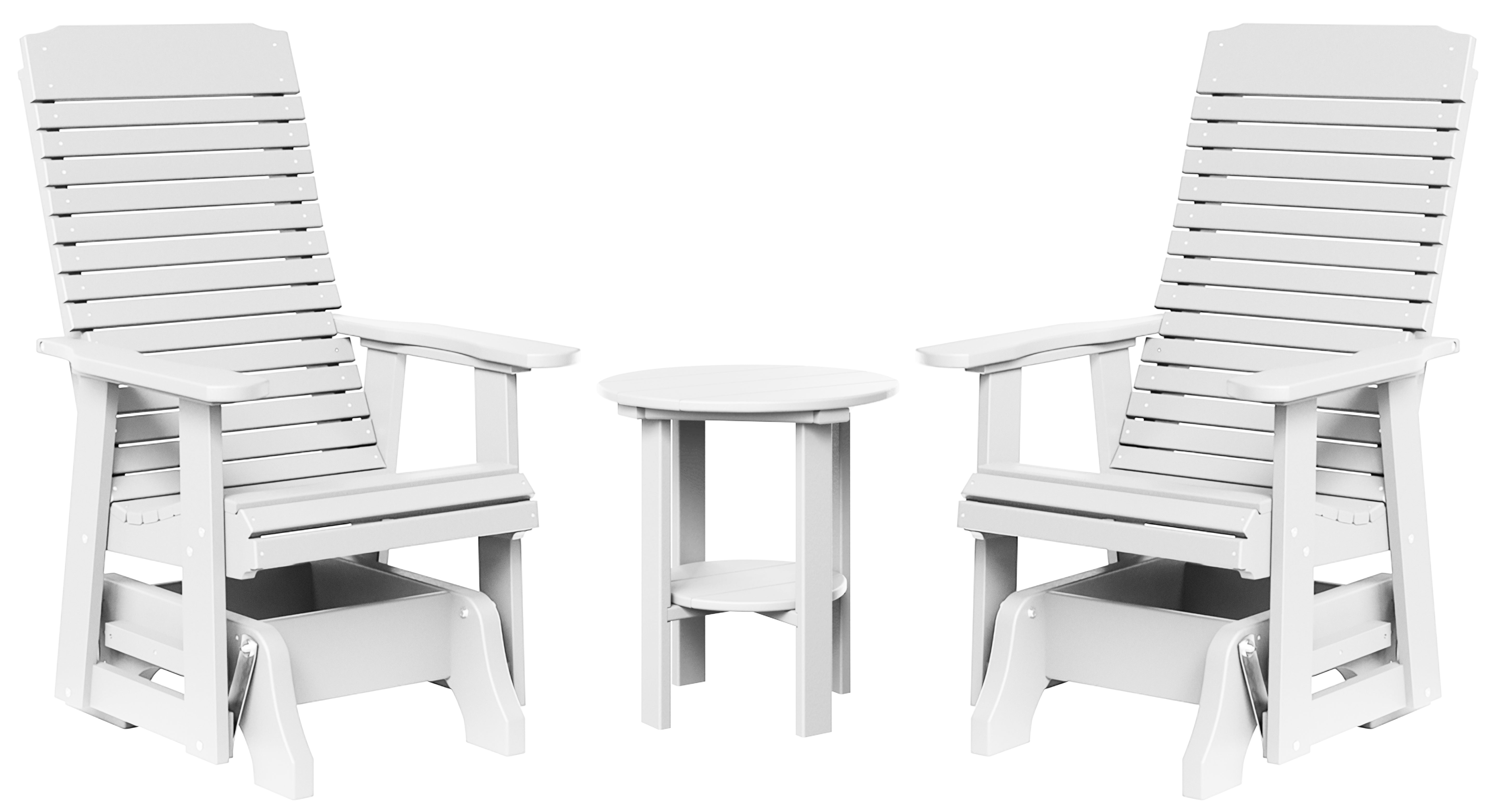 Traditional Single Gliders and Two Tier End Table - New