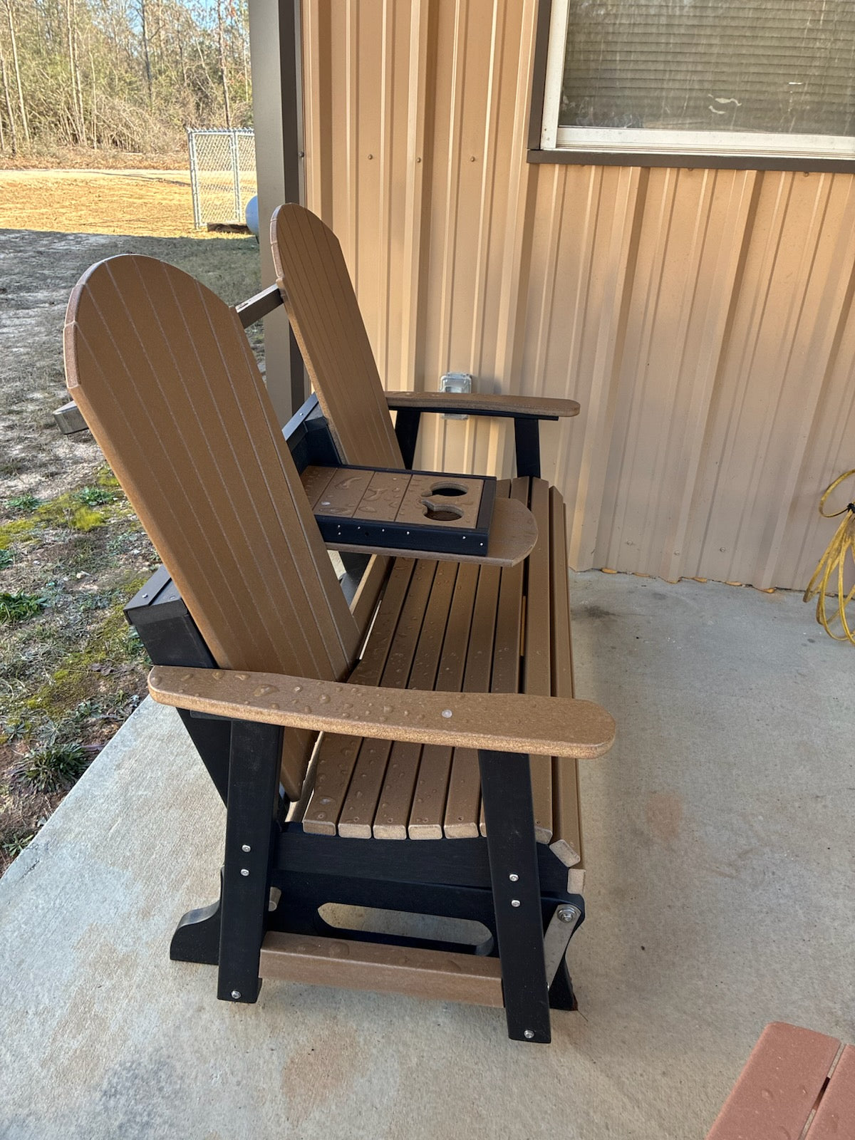 Classic Adirondack 5'ft Glider Console with Cupholders