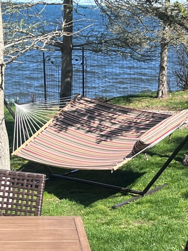 Hammock with Steel Stand and Pillow in Sunbrella Fabrics
