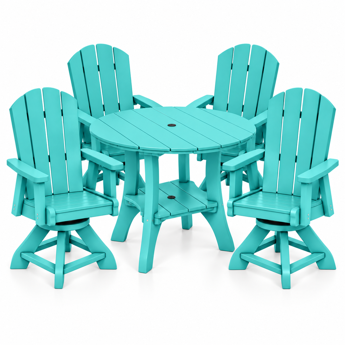 5-Piece Haven 43" Round Swivel Dining Set