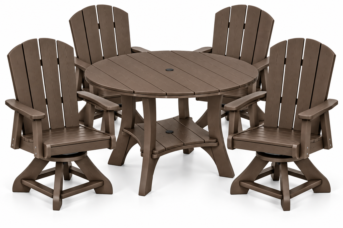 5-Piece Haven 43" Round Swivel Dining Set