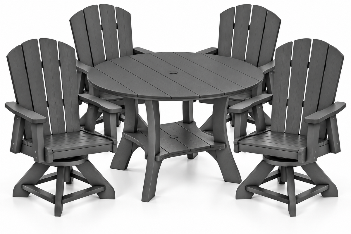 5-Piece Haven 43" Round Swivel Dining Set