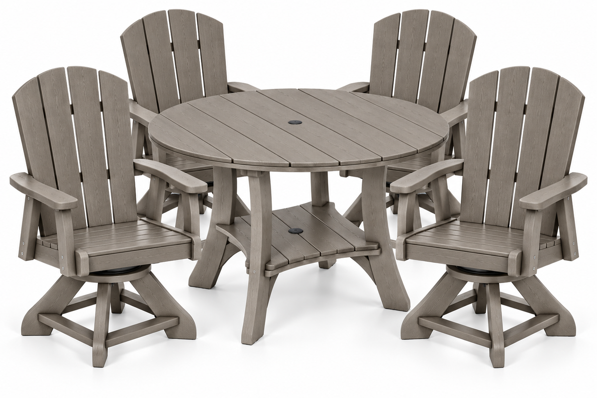 5-Piece Haven 43" Round Swivel Dining Set