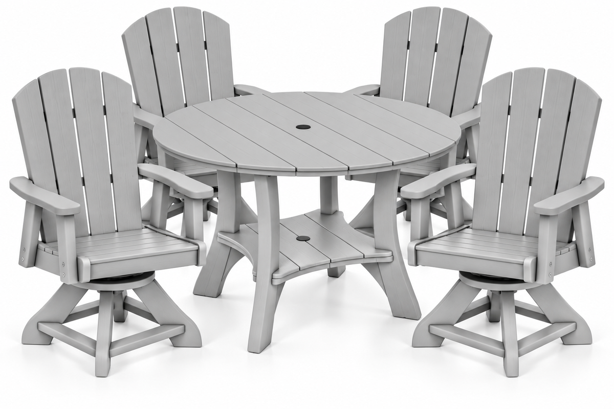 5-Piece Haven 43" Round Swivel Dining Set