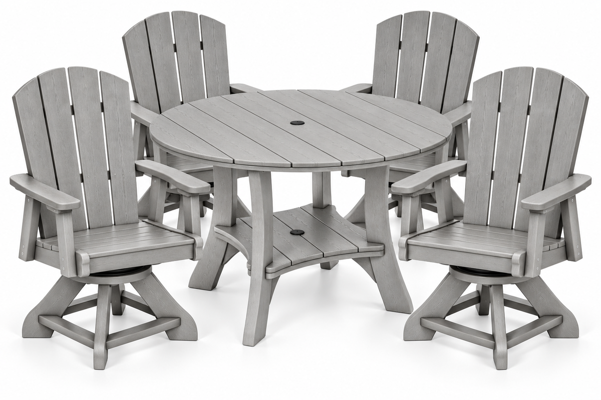 5-Piece Haven 43" Round Swivel Dining Set