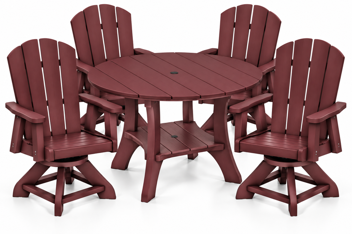 5-Piece Haven 43" Round Swivel Dining Set