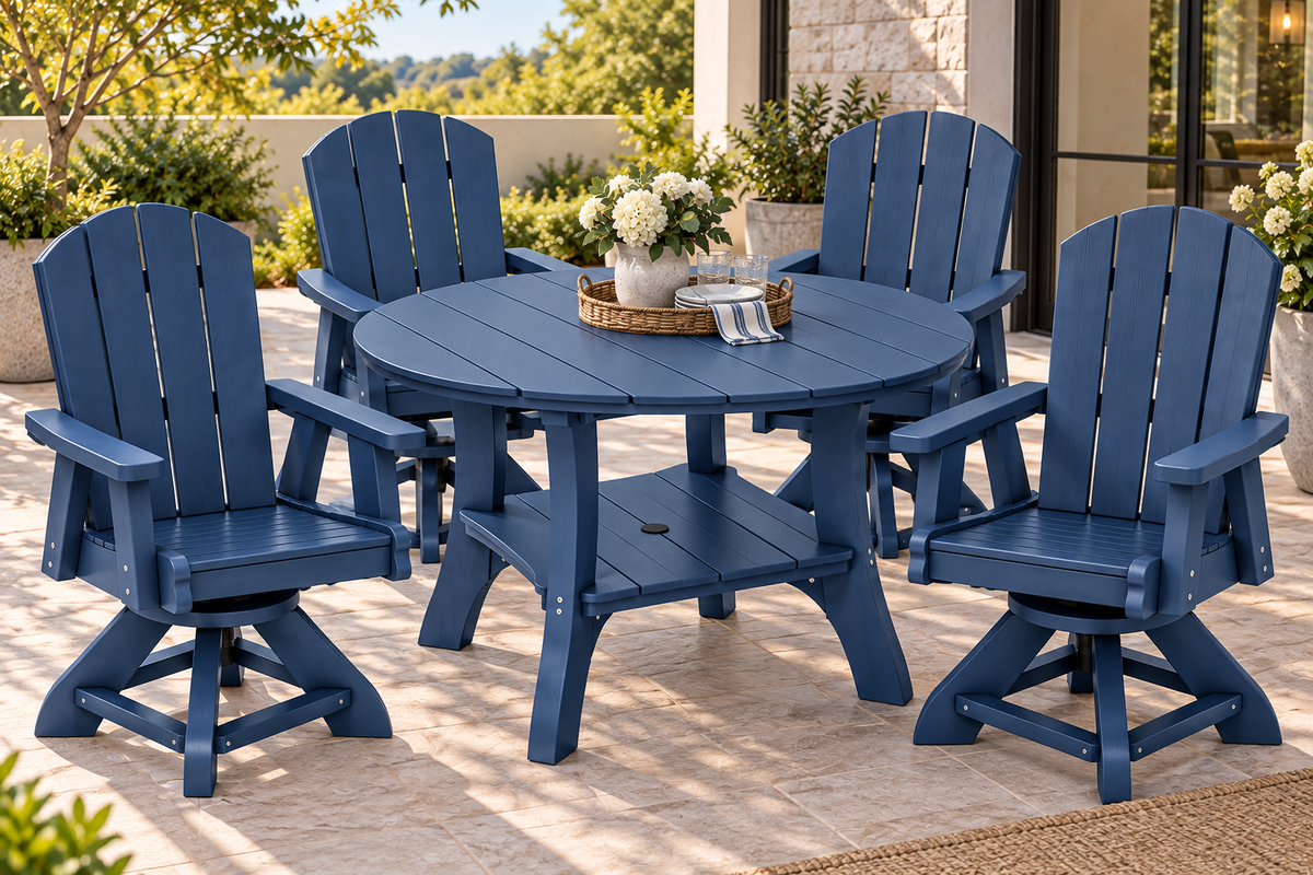 5-Piece Haven 43" Round Swivel Dining Set