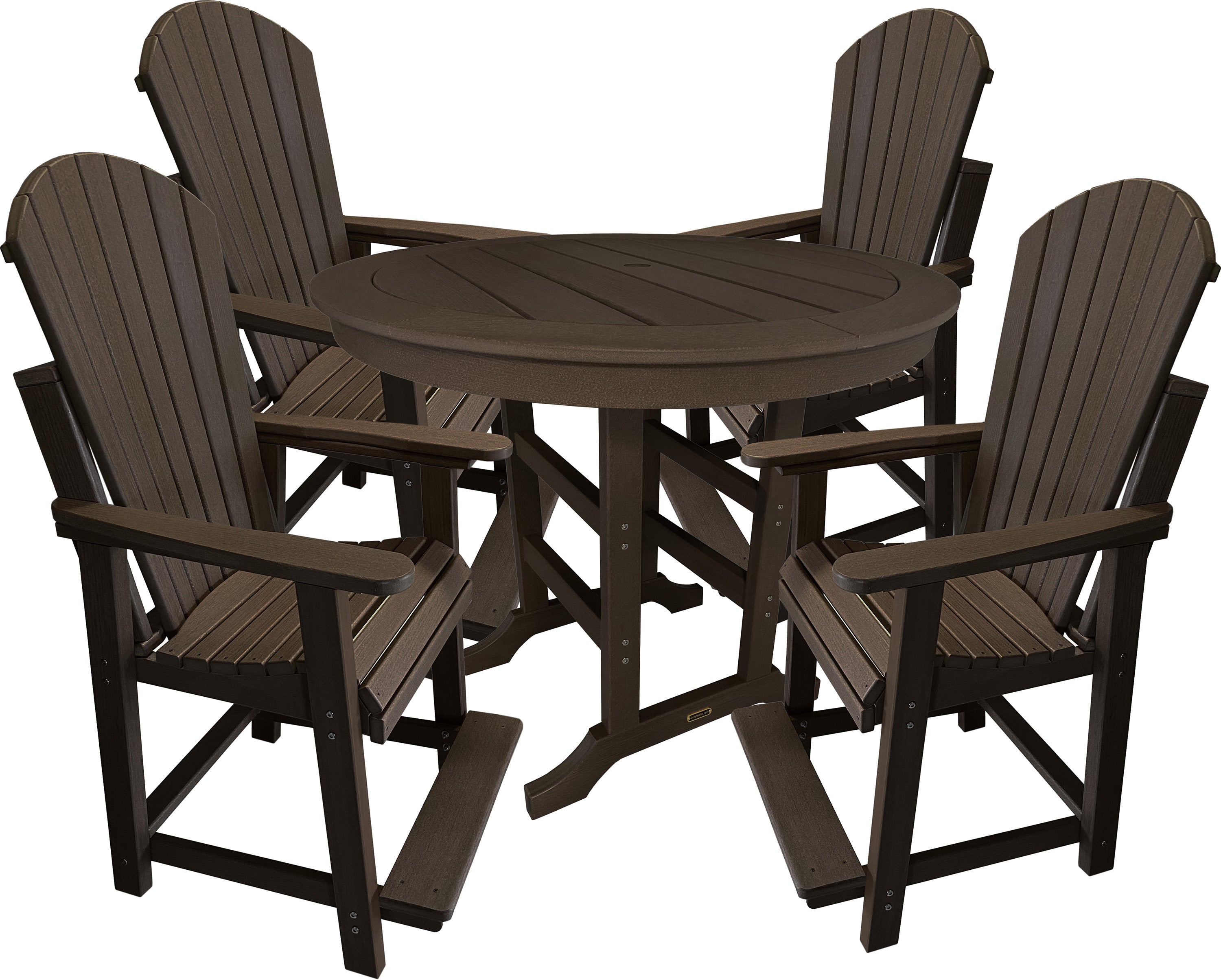 5-Piece Classic Adirondack Counter Height Dining Table Set