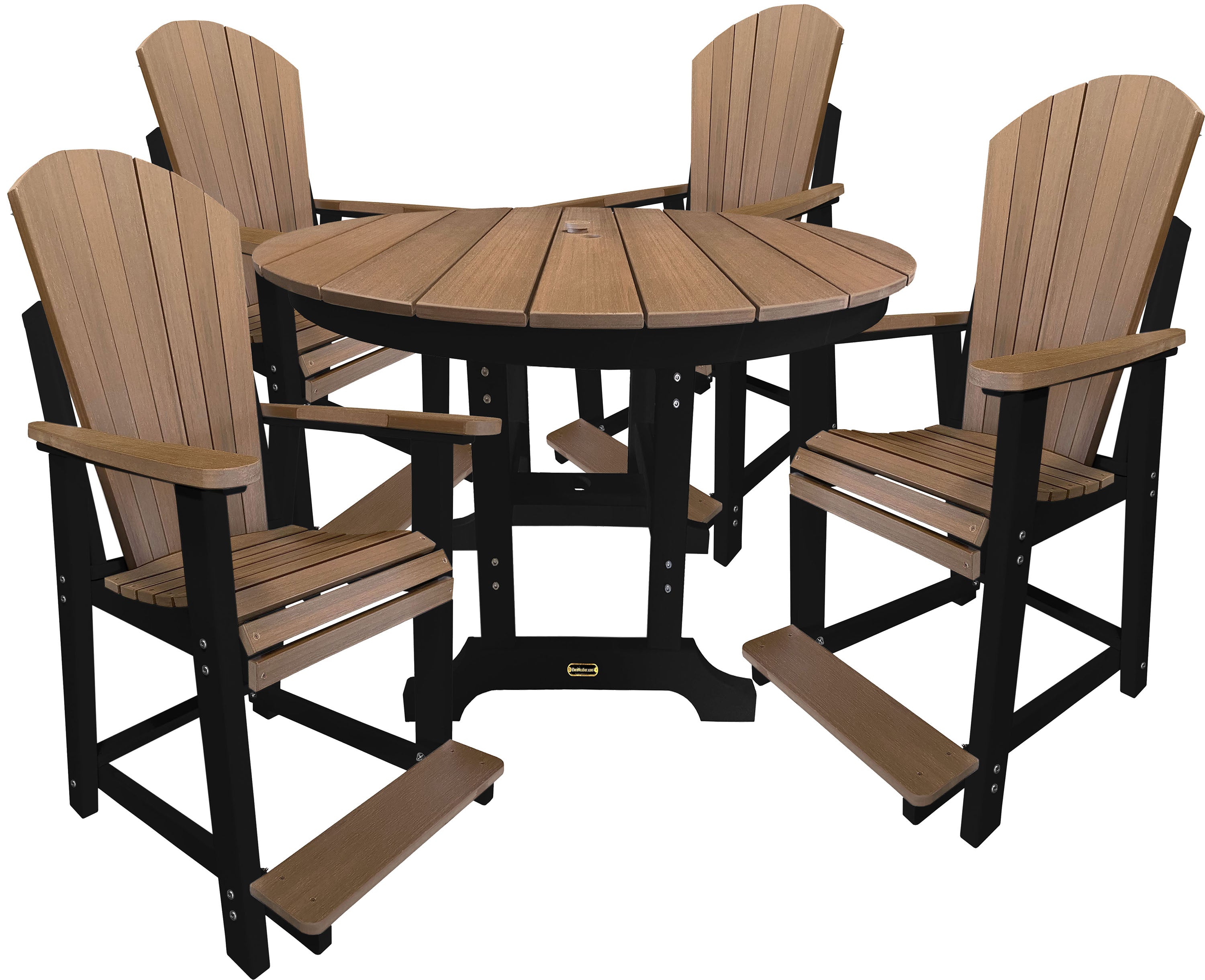 5-Piece Traditional Adirondack Counter Height Dining Table Set