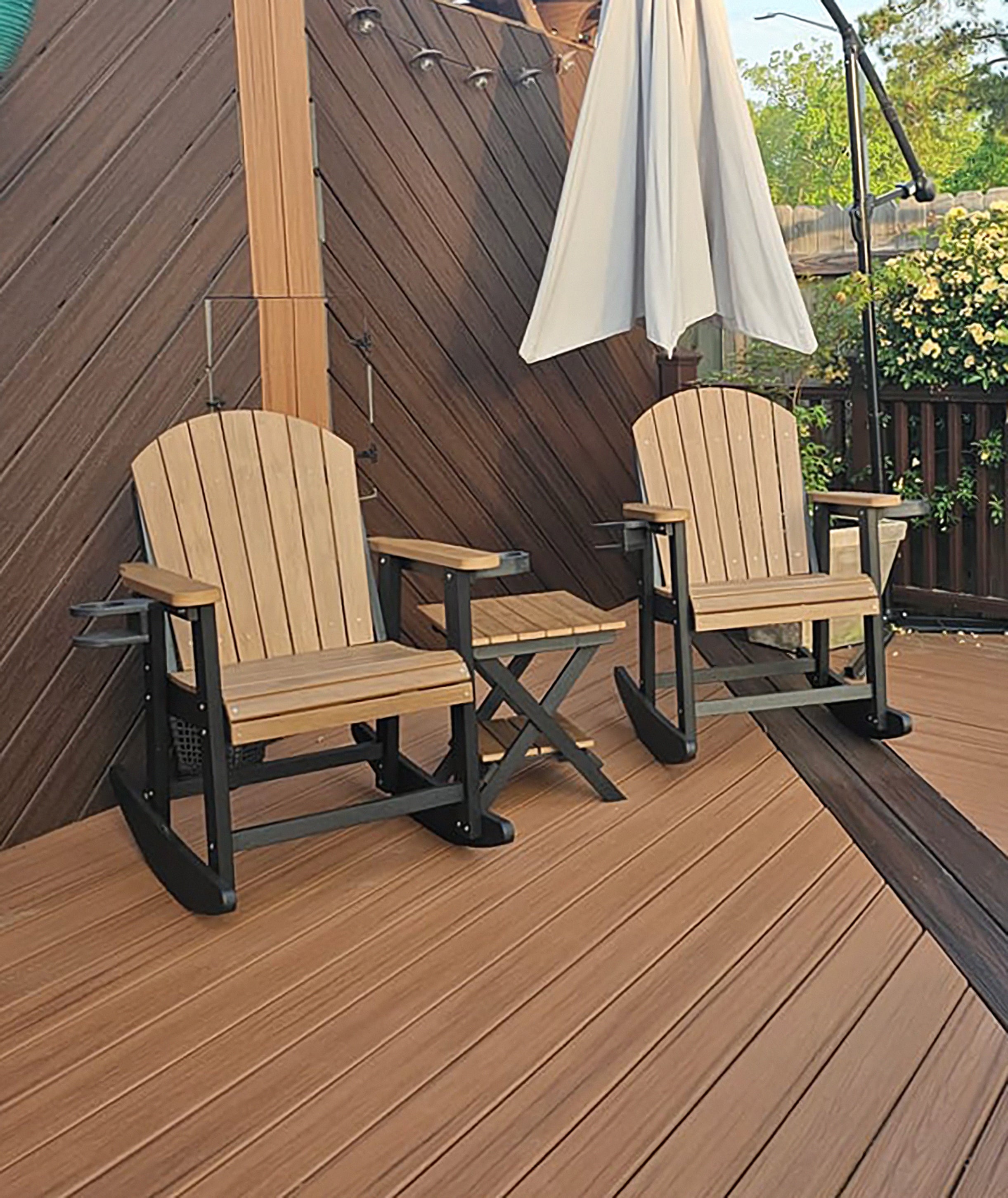 DURAWEATHR POLY® Adirondack Porch Rocker With Wine & Cup Holders