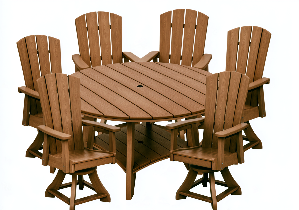 7-Piece Haven 60" Round Swivel Dining Set