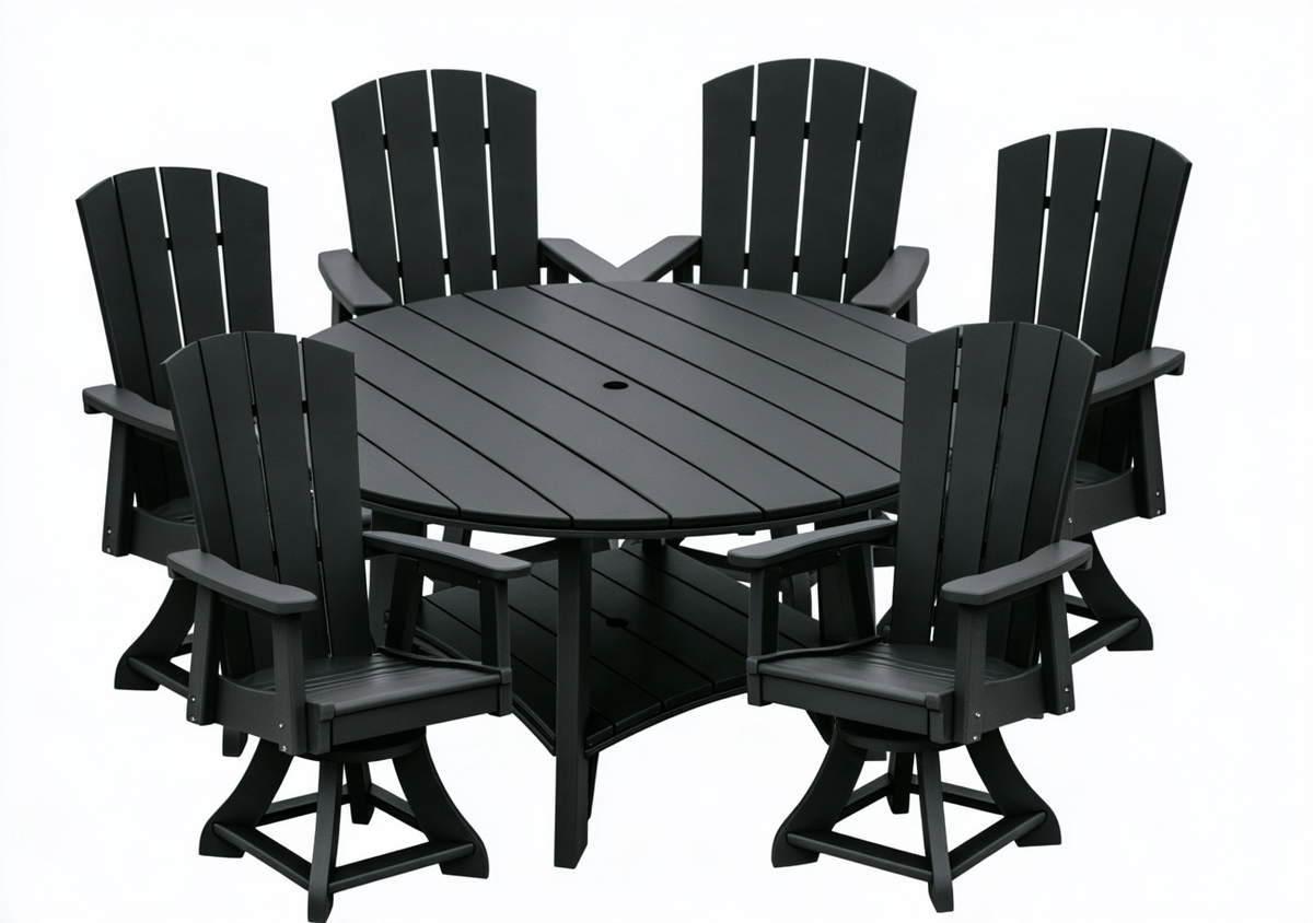 7-Piece Haven 60" Round Swivel Dining Set