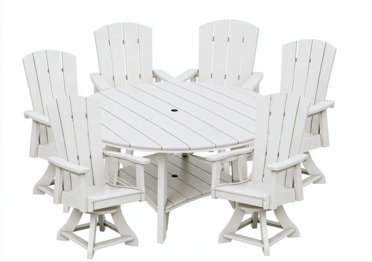 7-Piece Haven 60" Round Swivel Dining Set