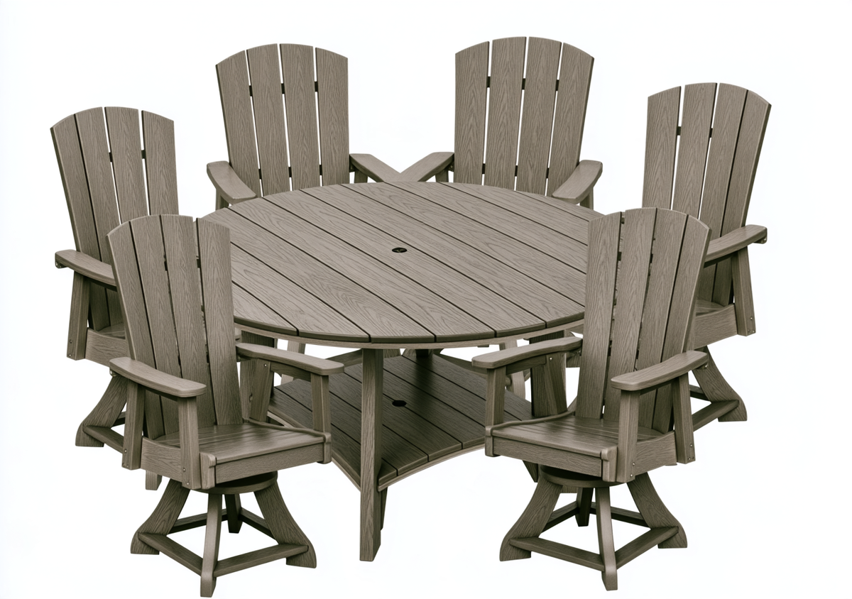 7-Piece Haven 60" Round Swivel Dining Set