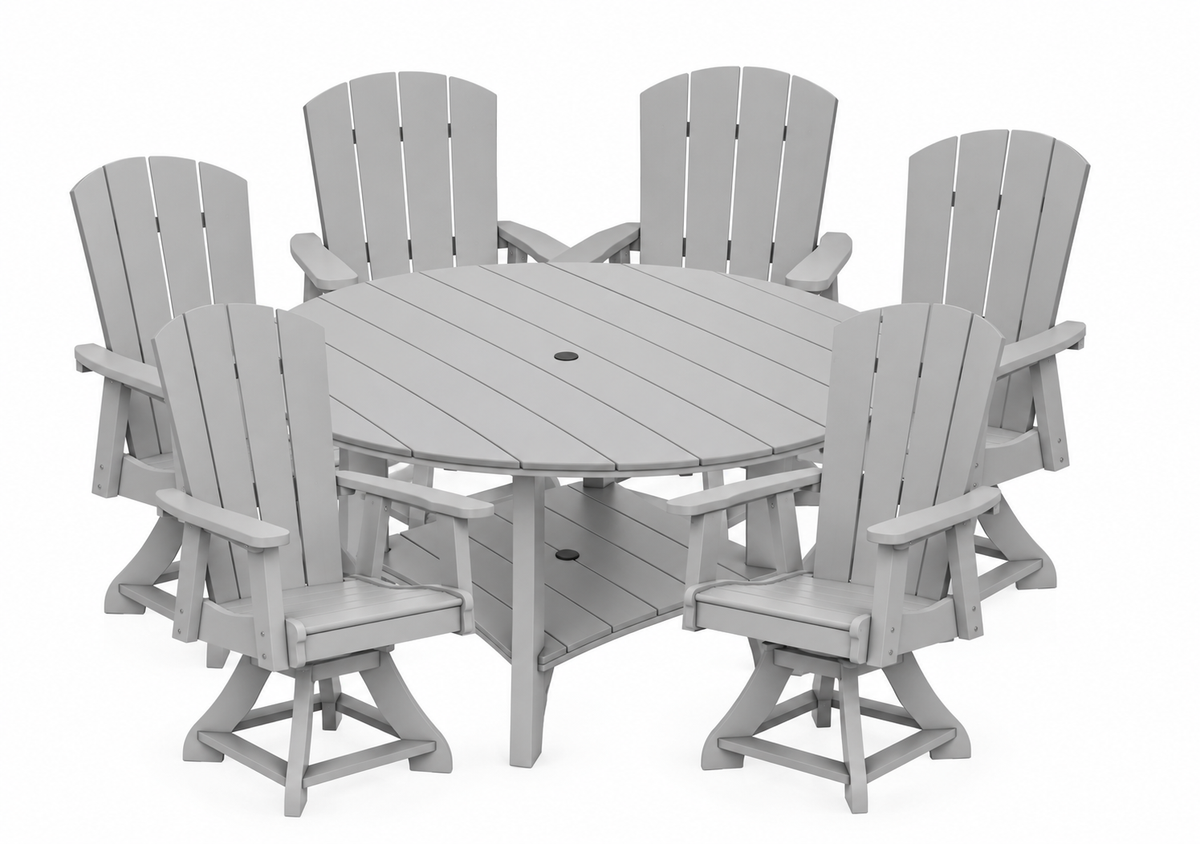 7-Piece Haven 60" Round Swivel Dining Set