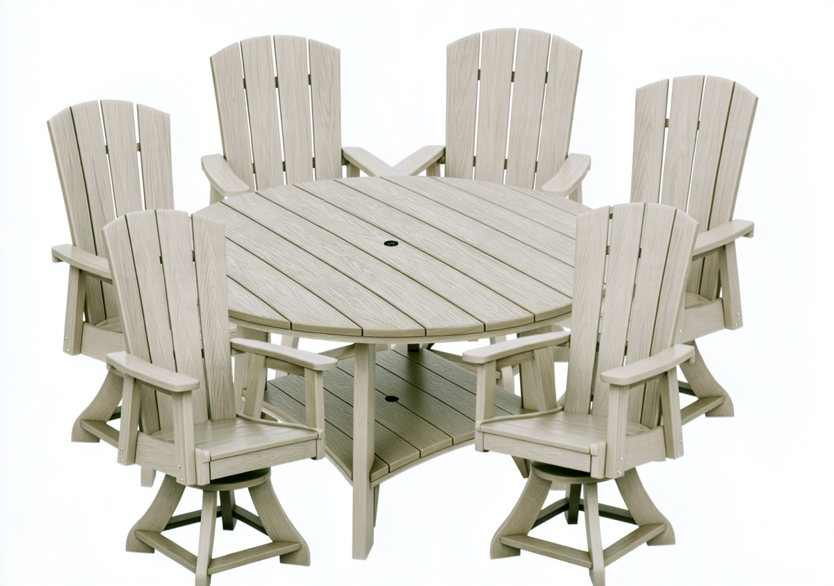7-Piece Haven 60" Round Swivel Dining Set