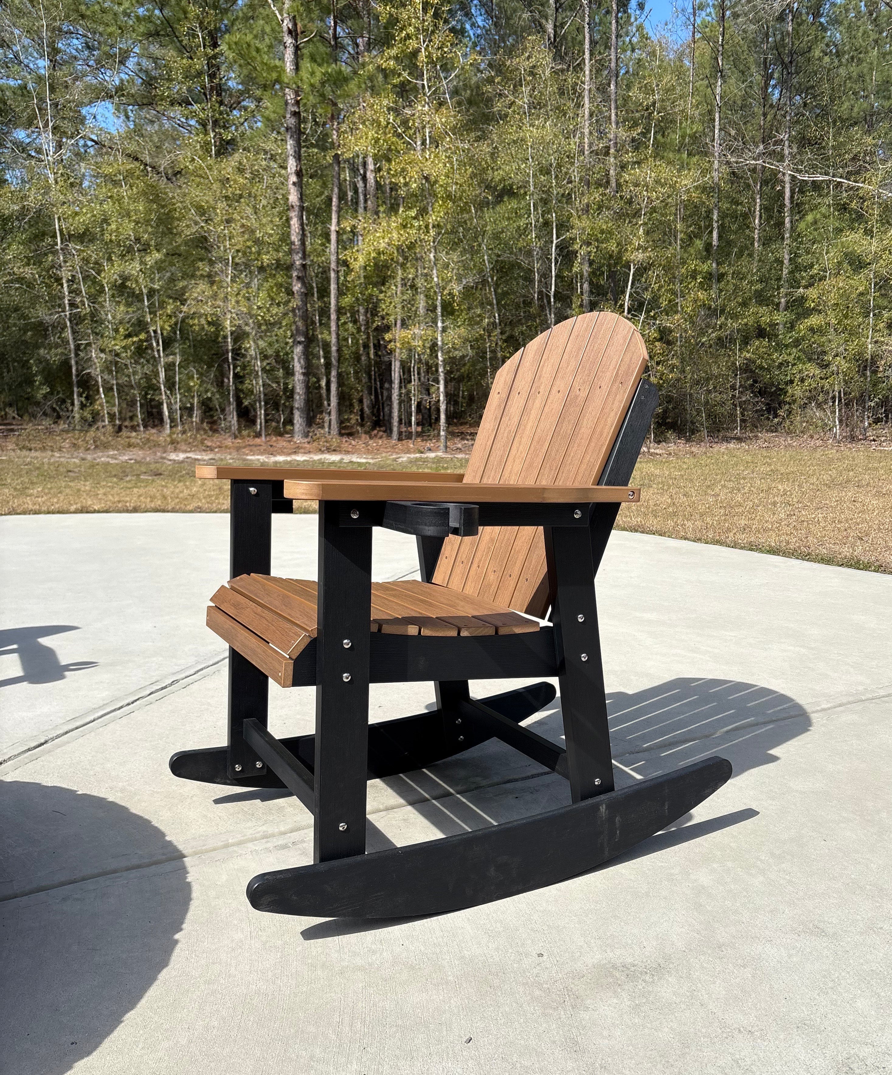Adirondack Porch Rocker With Wine & Cup Holders