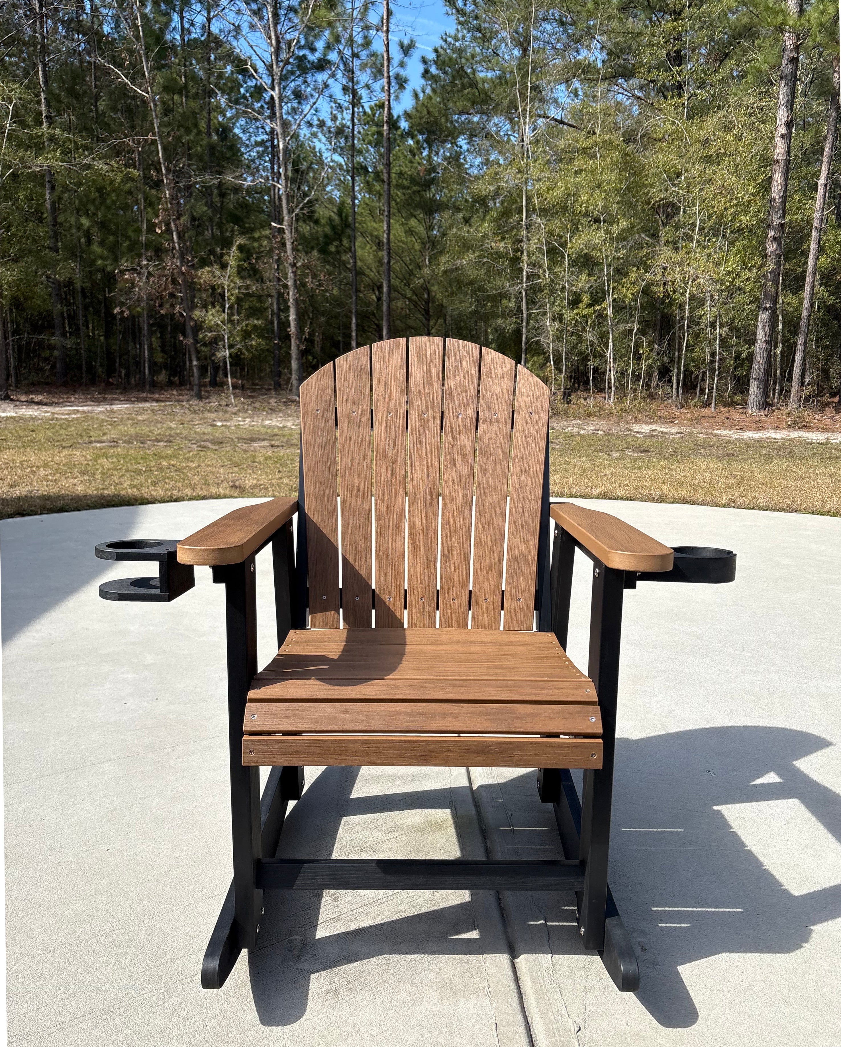 Adirondack Porch Rocker With Wine & Cup Holders