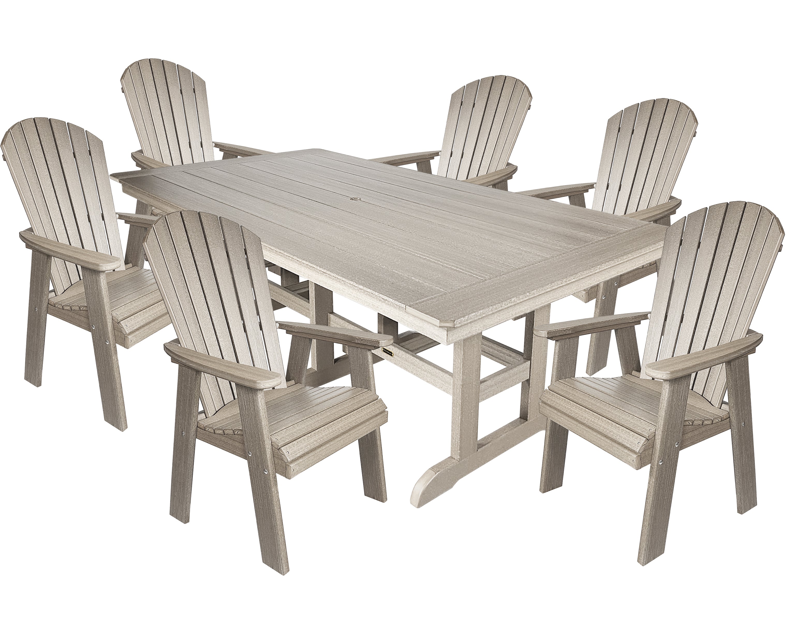 7-Piece Oceanview Adirondack Dining Set - Fully Assembled