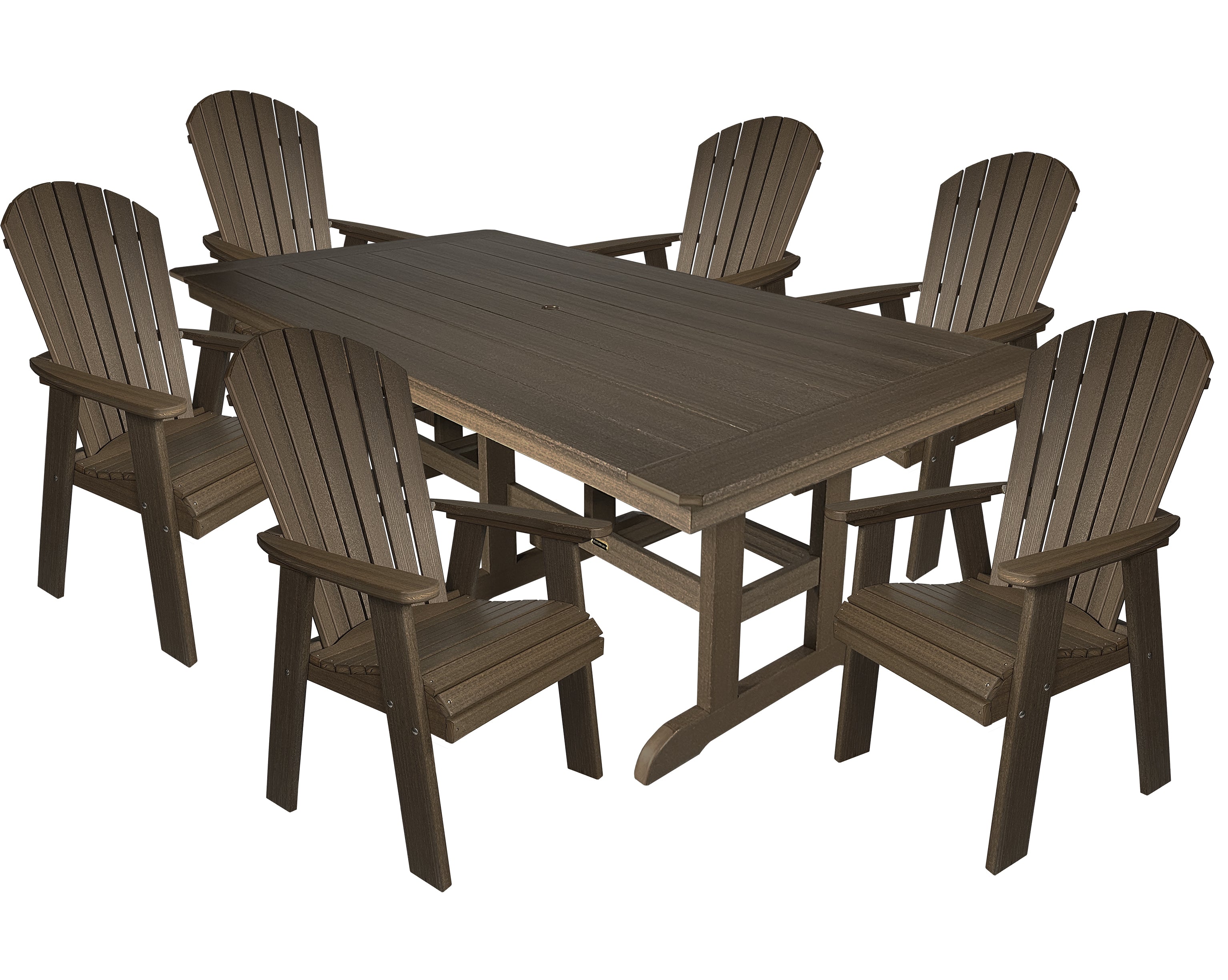 7-Piece Oceanview Adirondack Dining Set - Fully Assembled