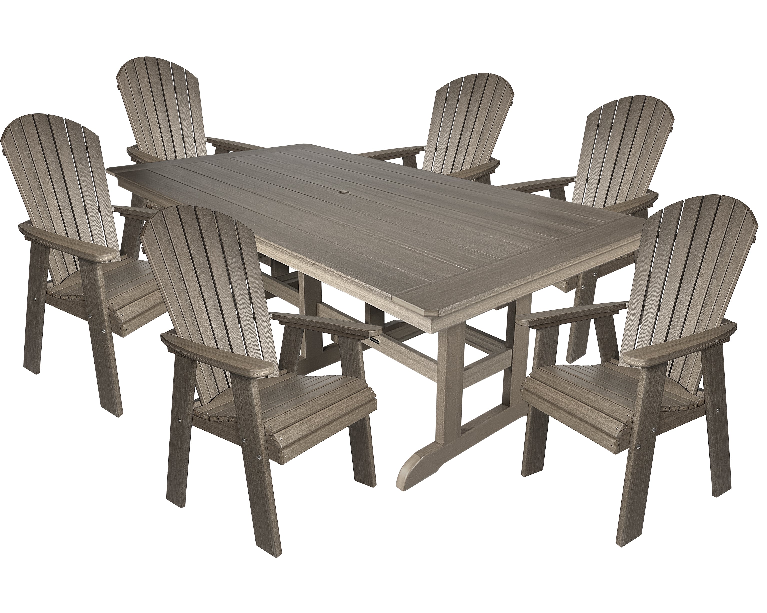 7-Piece Oceanview Adirondack Dining Set - Fully Assembled