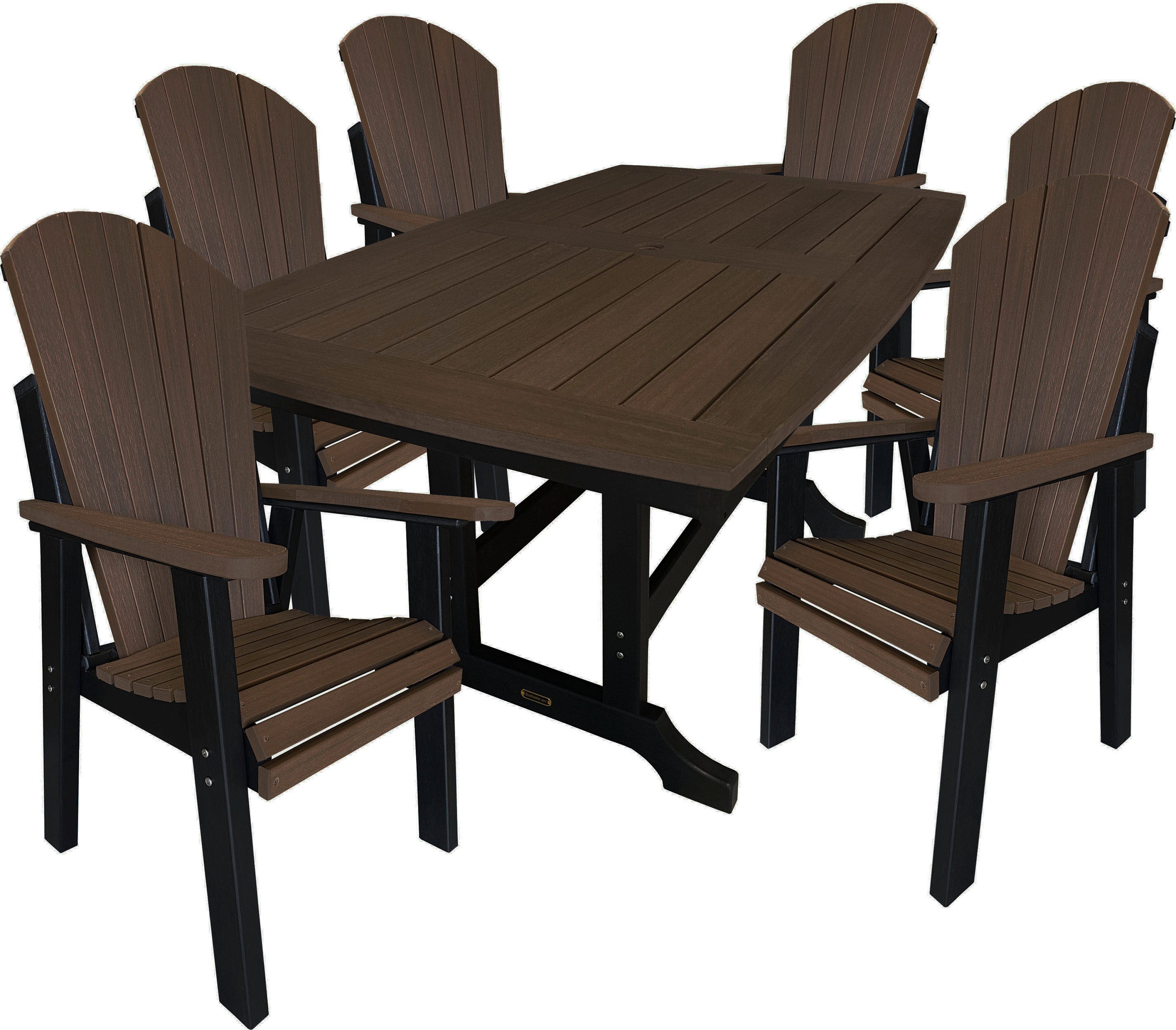 DURAWEATHER POLY® 7-Piece Traditional Adirondack Dining Table Set