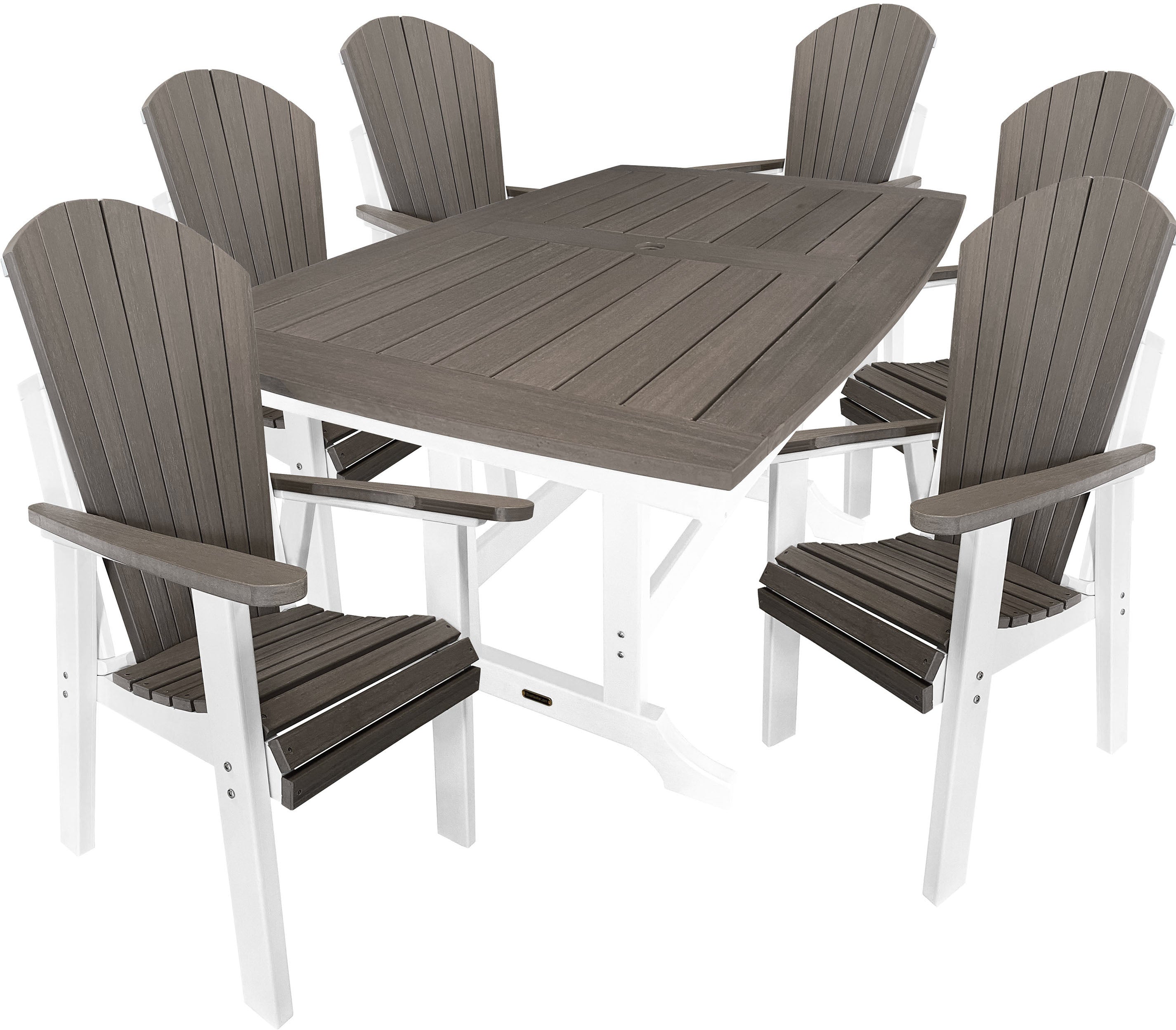 DuraWeather 9 pc Adirondack Extension Dining Set w 2 Swivel