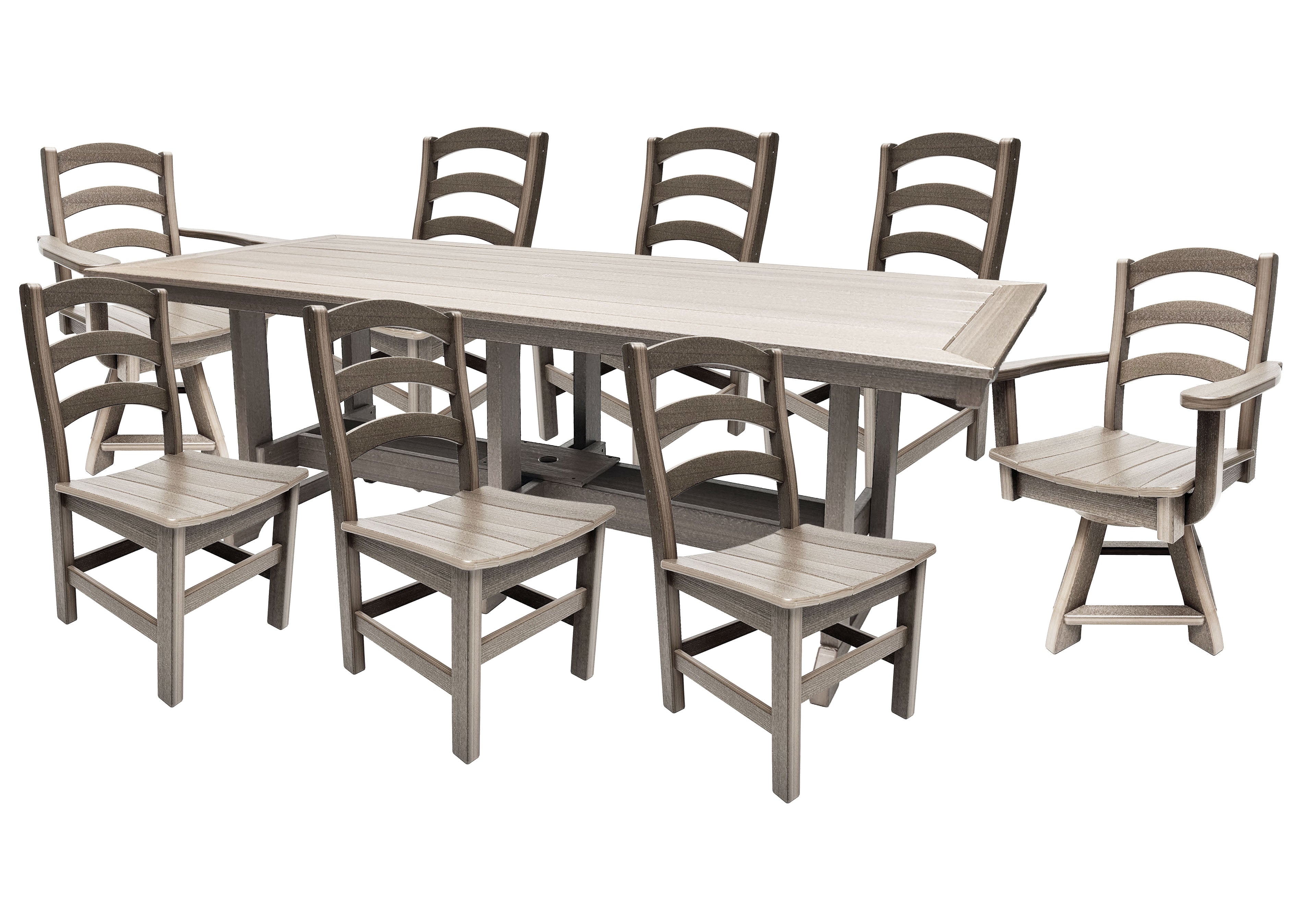 9-Piece Gardenia Dining Set With Two Swivel Chairs