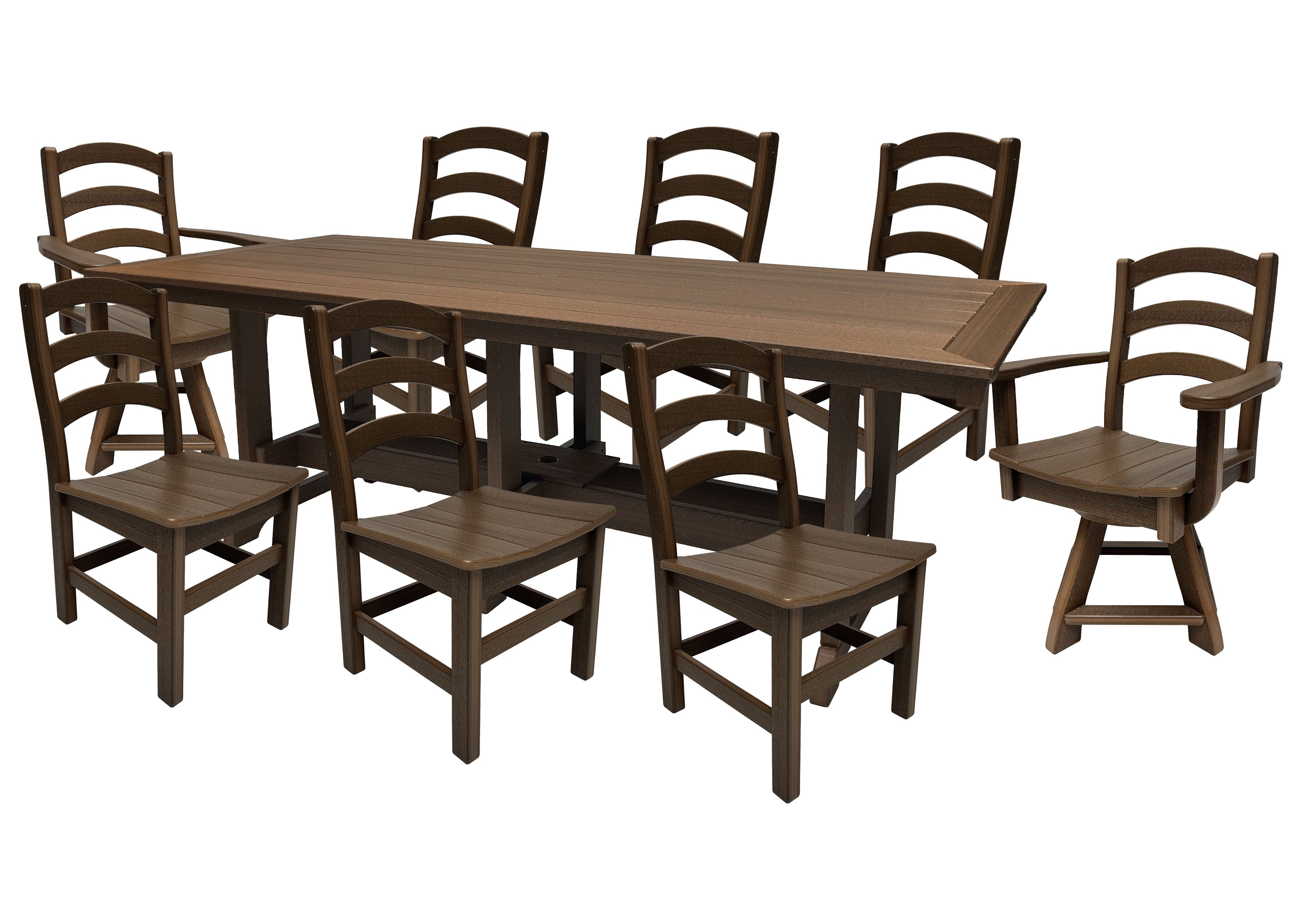 9-Piece Gardenia Dining Set With Two Swivel Chairs