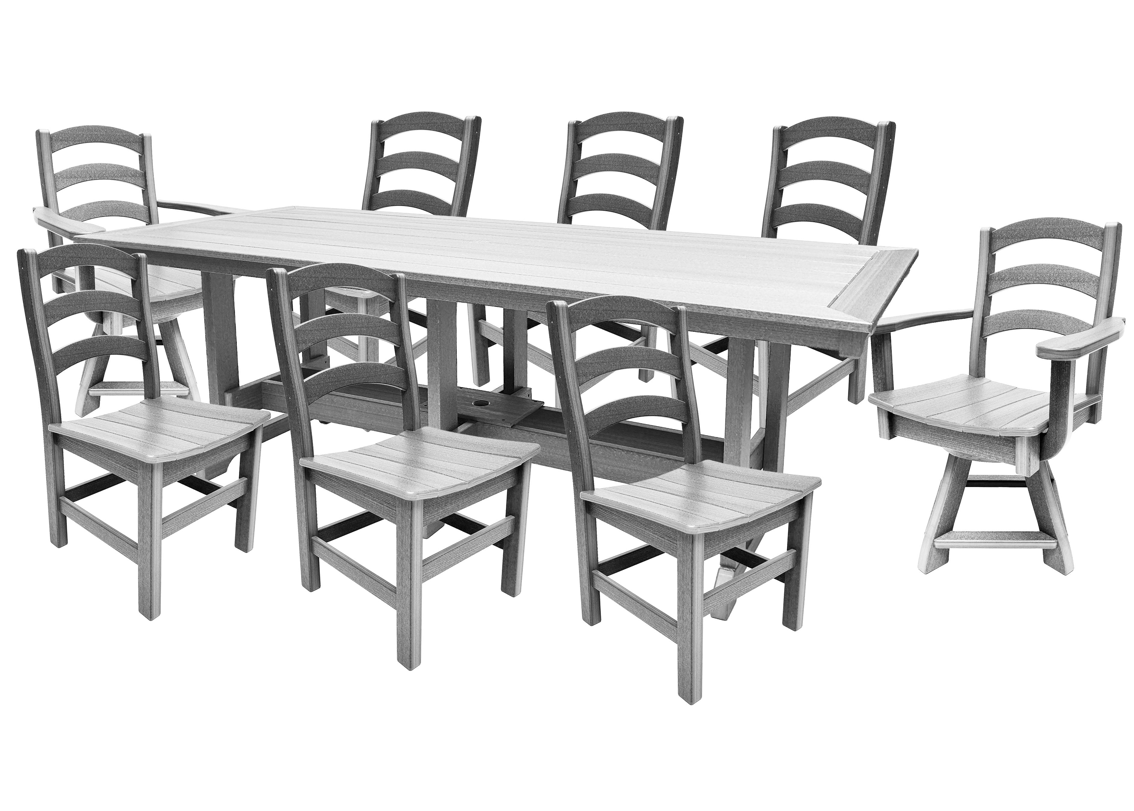 9-Piece Gardenia Dining Set With Two Swivel Chairs