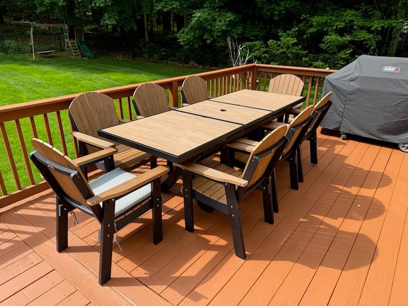 9-Piece Extension Adirondack Dining Table Set