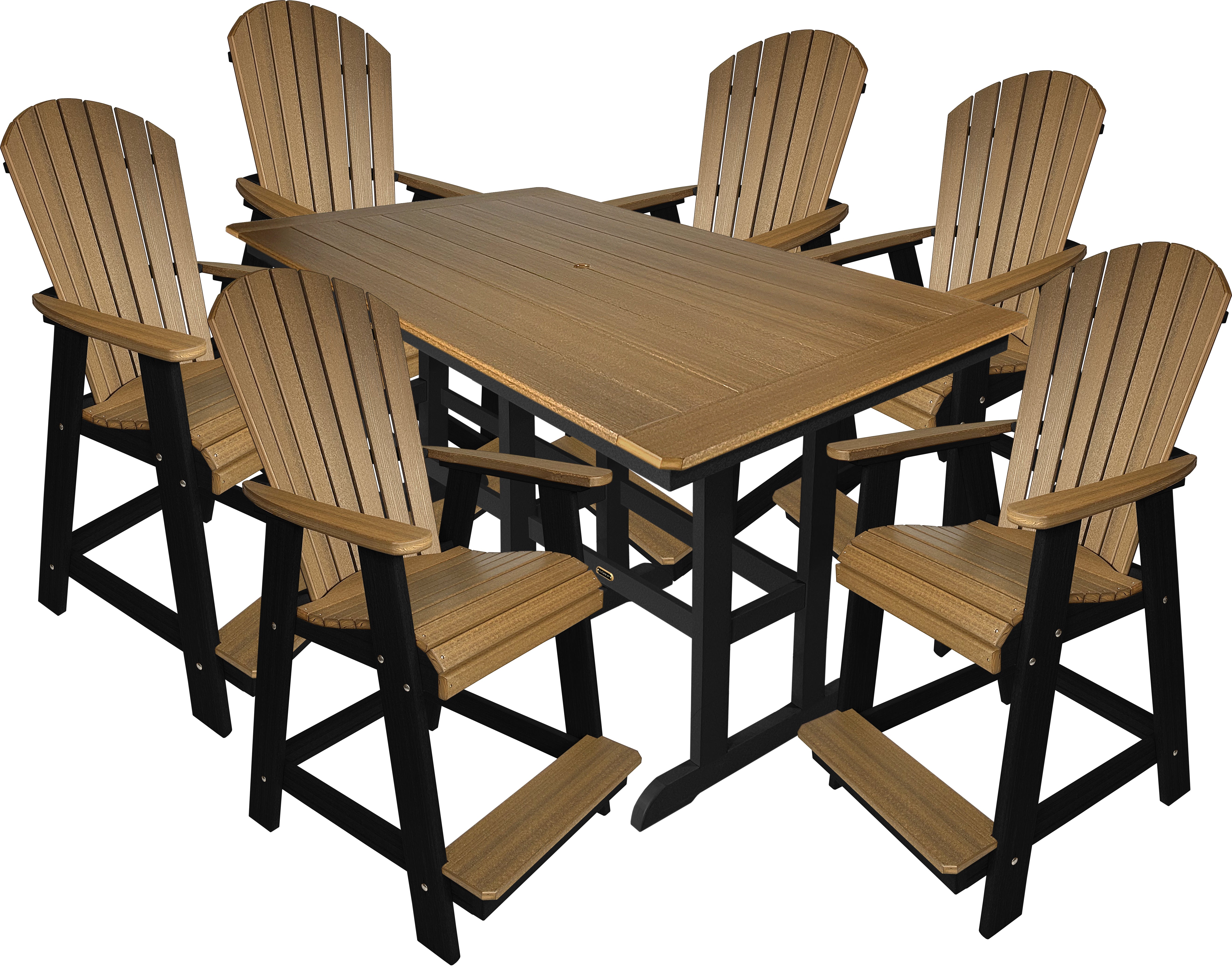 7-Piece Oceanview Adirondack Counter Set - Fully Assembled