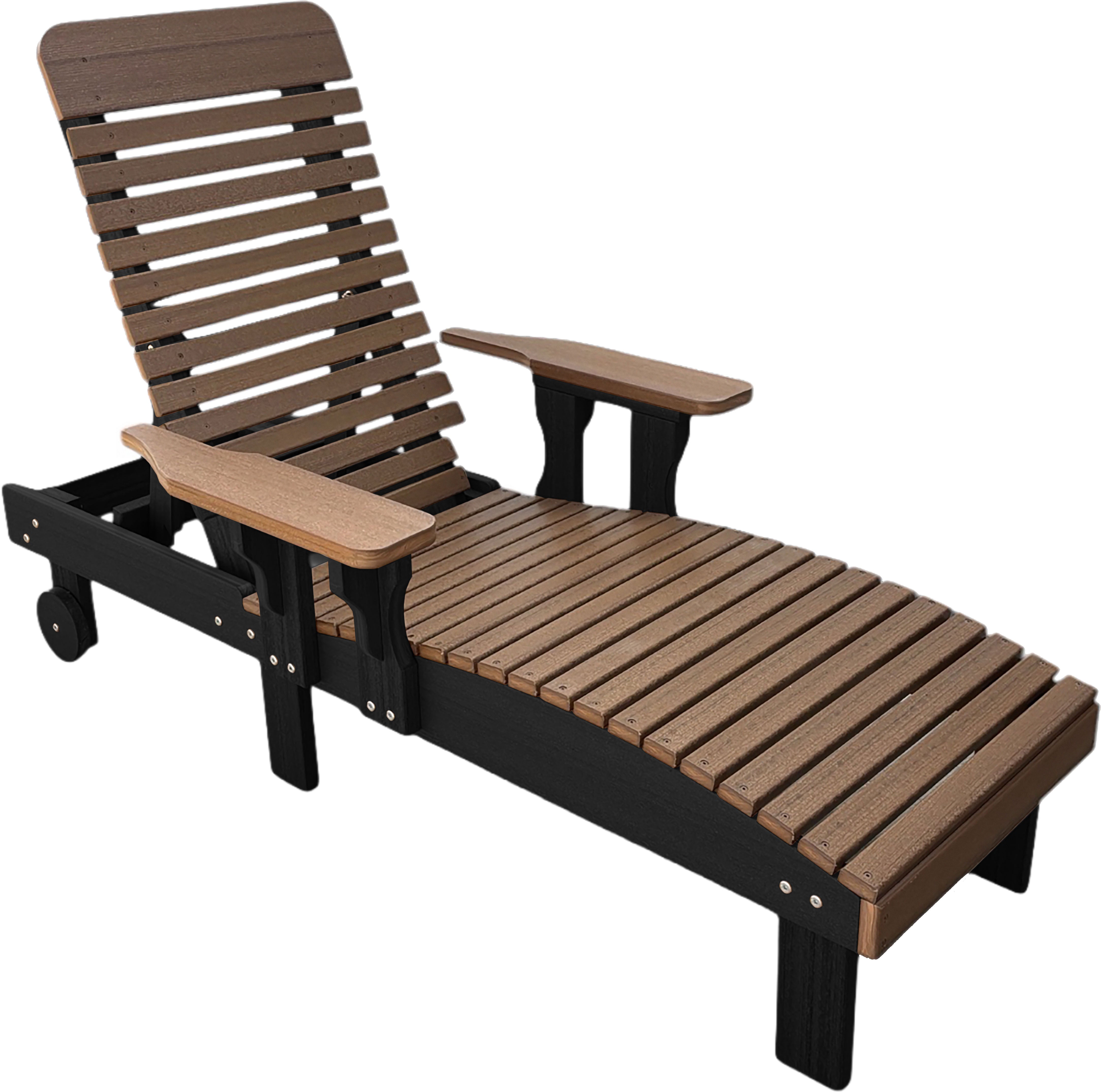 Traditional Chaise Lounge With Wheels And Adjustable Back