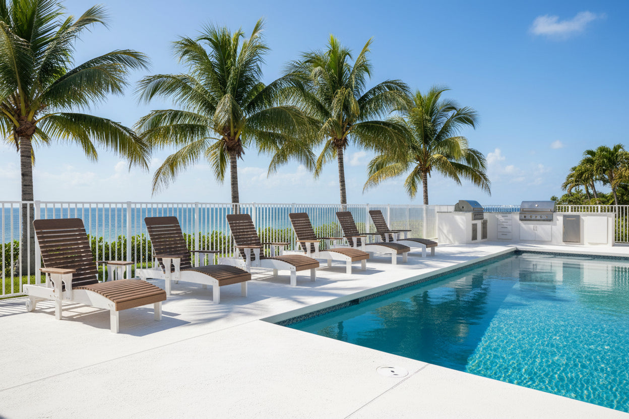 Traditional Chaise Lounge With Wheels And Adjustable Back