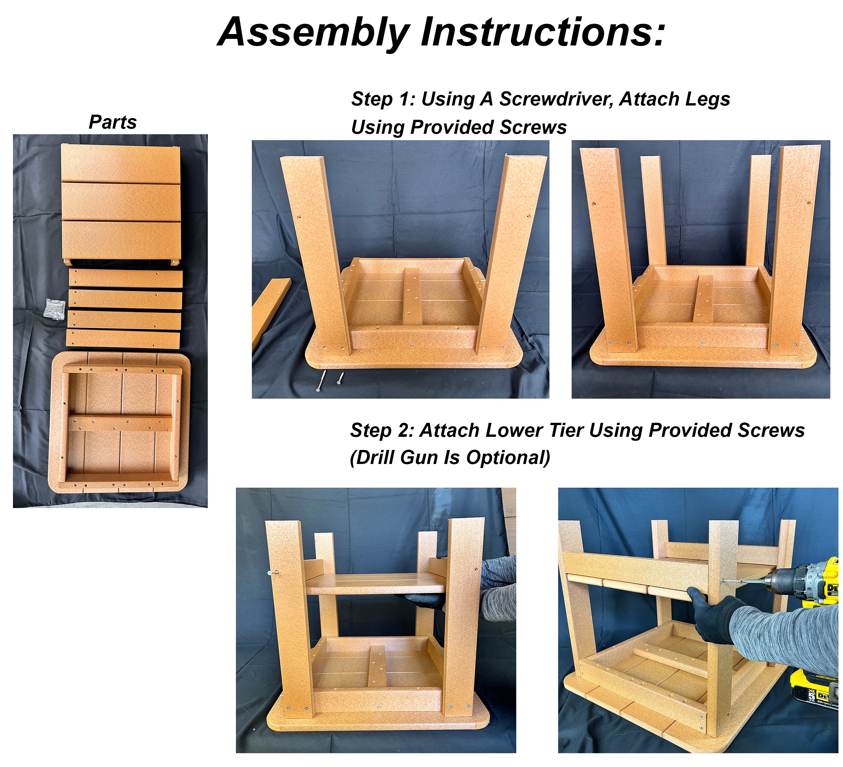 22" Sq. Two Tier Side Table