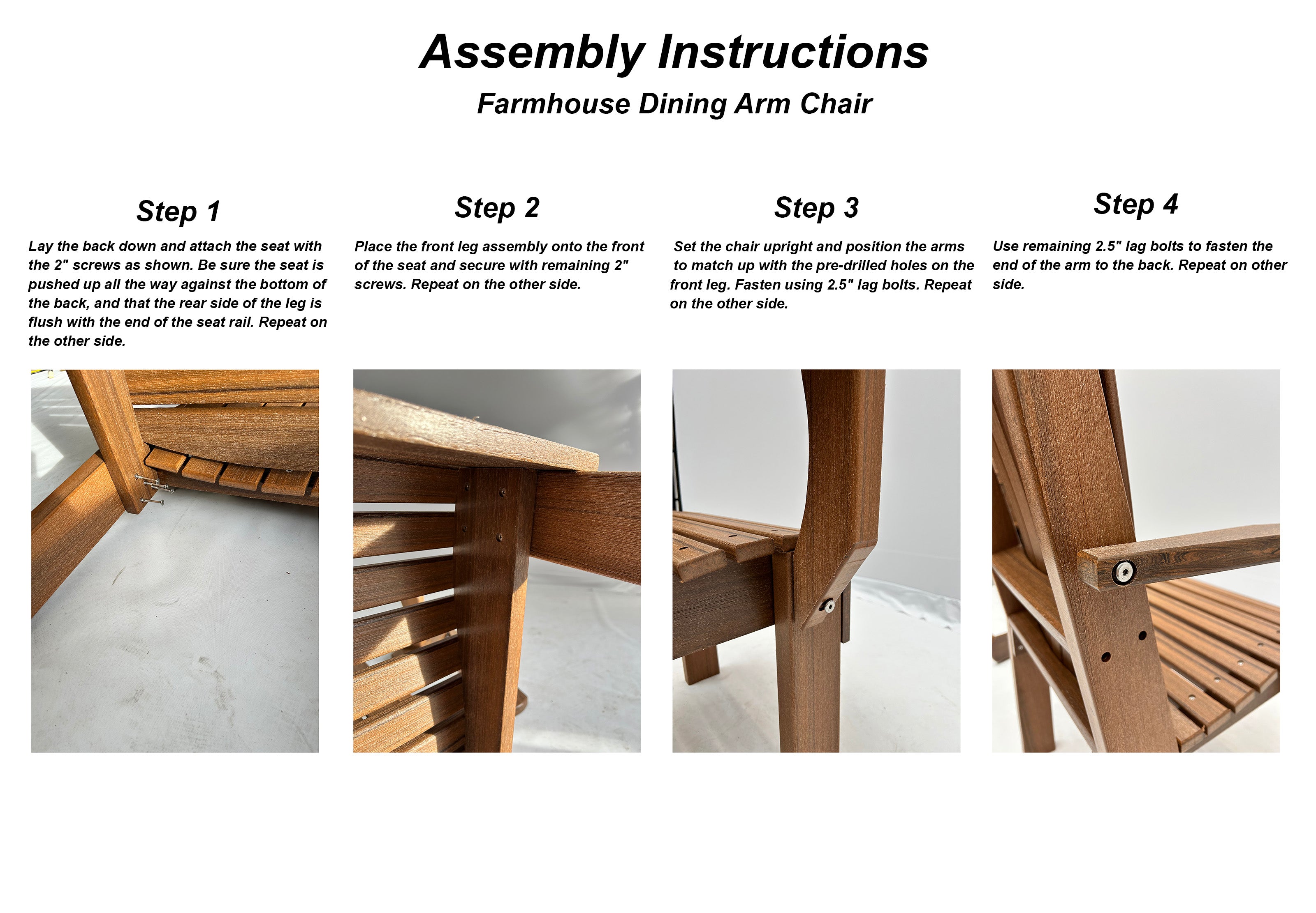 7-Piece Farmhouse Adirondack Dining Table Set With 2 Arm Chairs And 4 Side Chairs