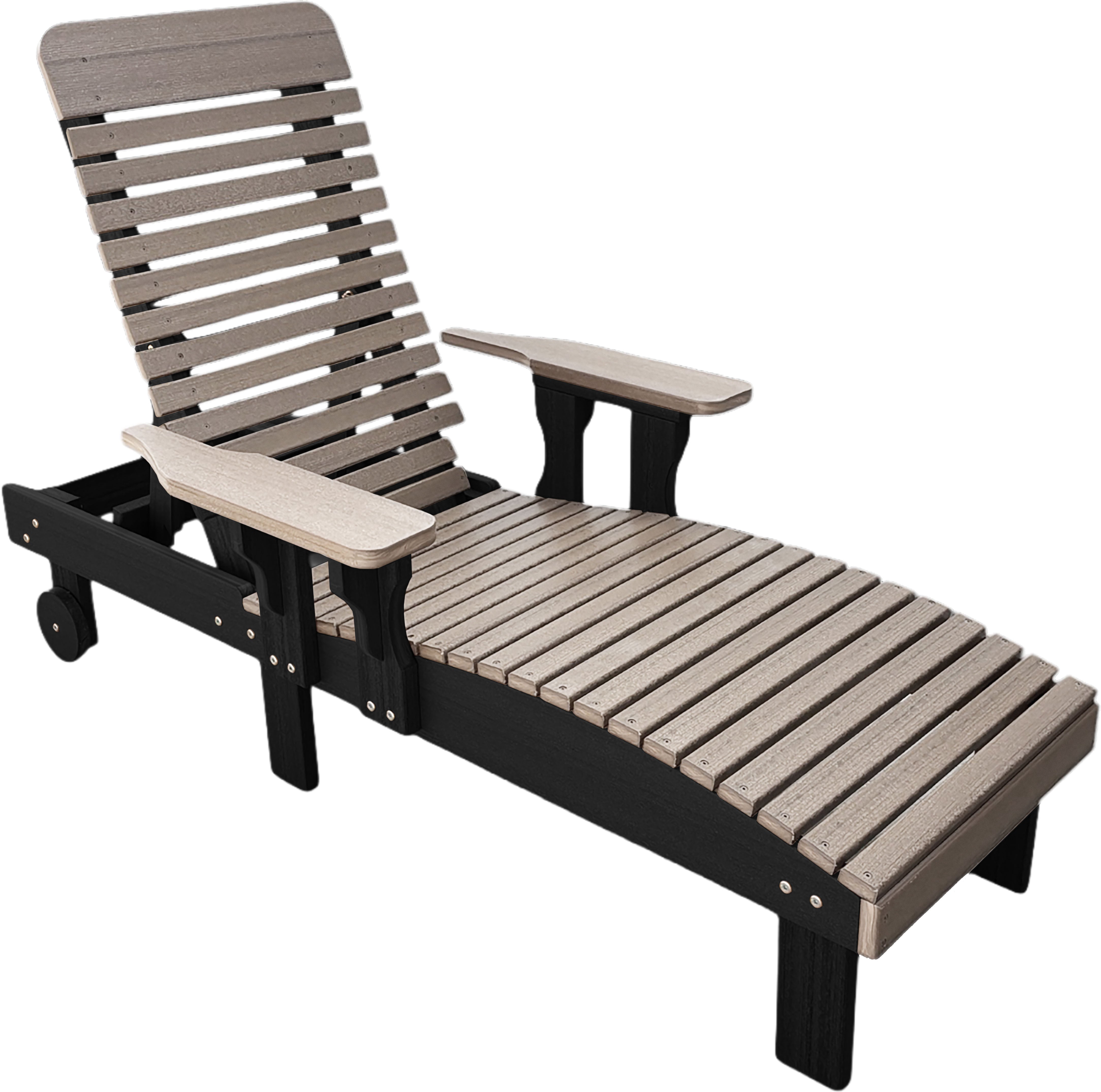 Traditional Chaise Lounge With Wheels And Adjustable Back