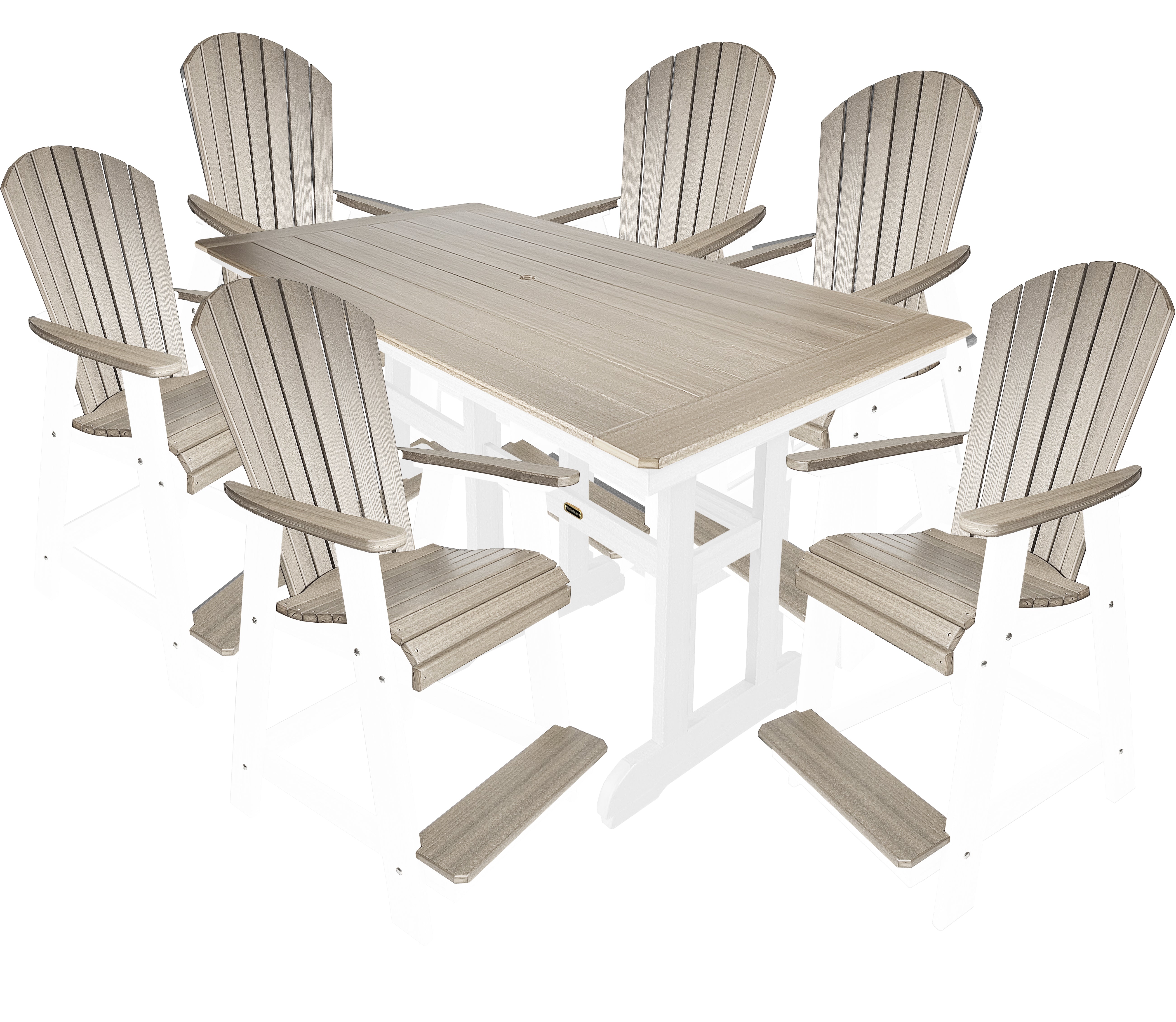 7-Piece Oceanview Adirondack Counter Set - Fully Assembled