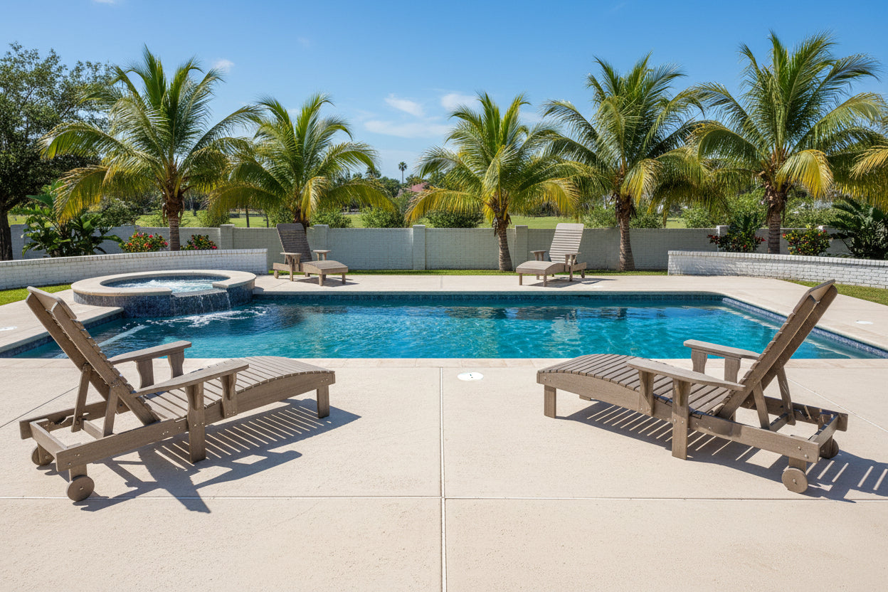 Traditional Chaise Lounge With Wheels And Adjustable Back
