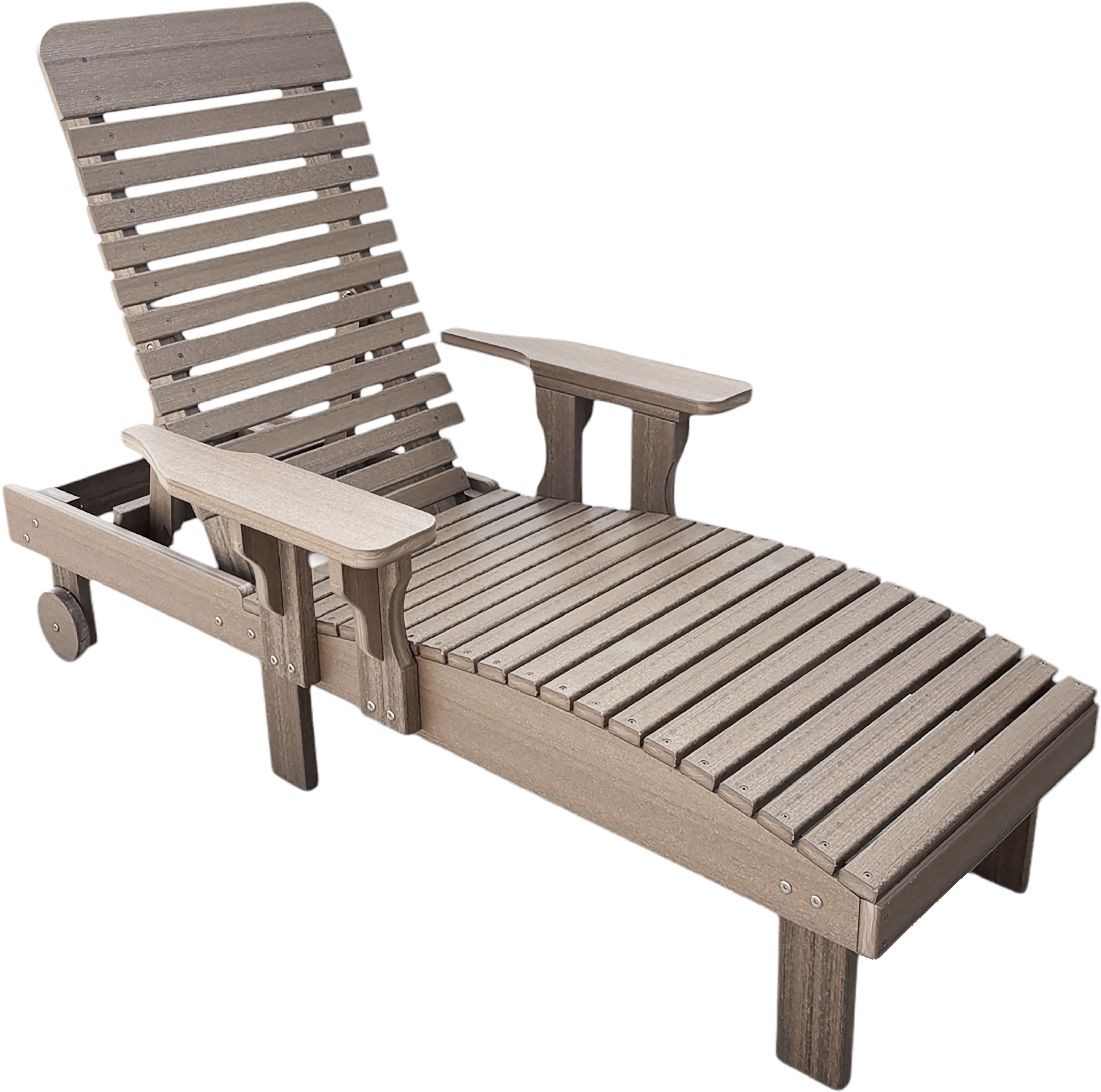 Traditional Chaise Lounge With Wheels And Adjustable Back