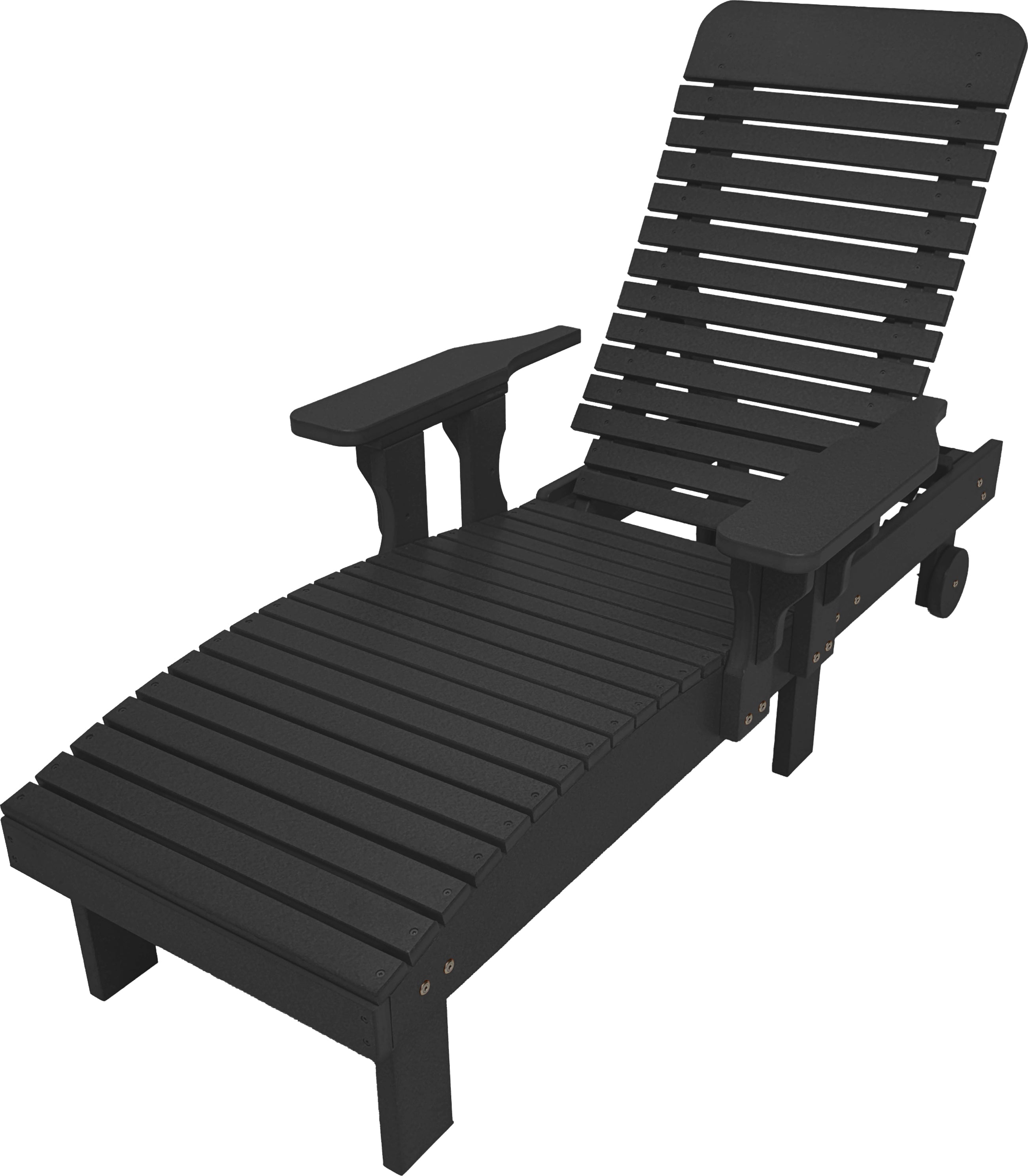 Traditional Chaise Lounge With Wheels And Adjustable Back