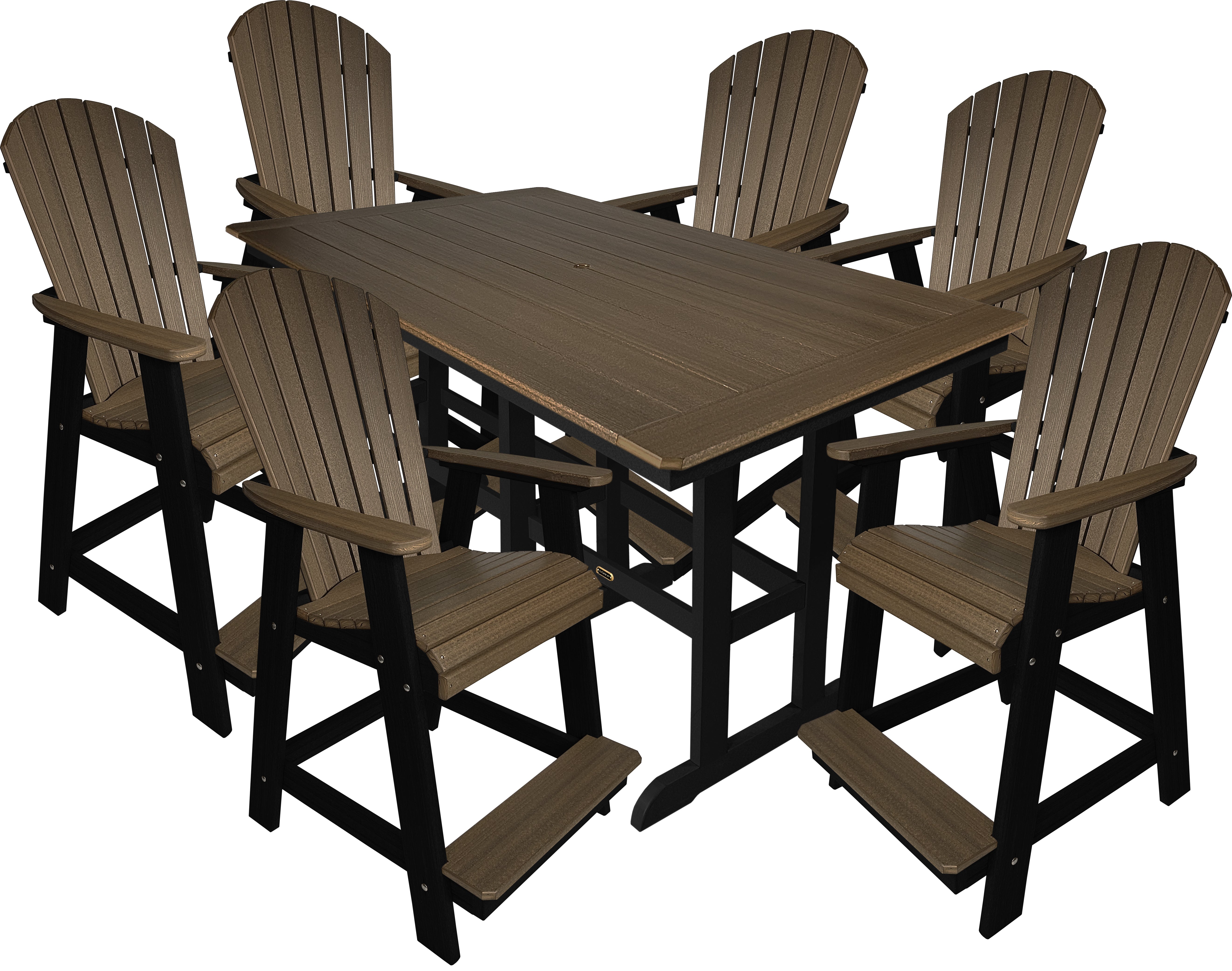 7-Piece Oceanview Adirondack Counter Set - Fully Assembled