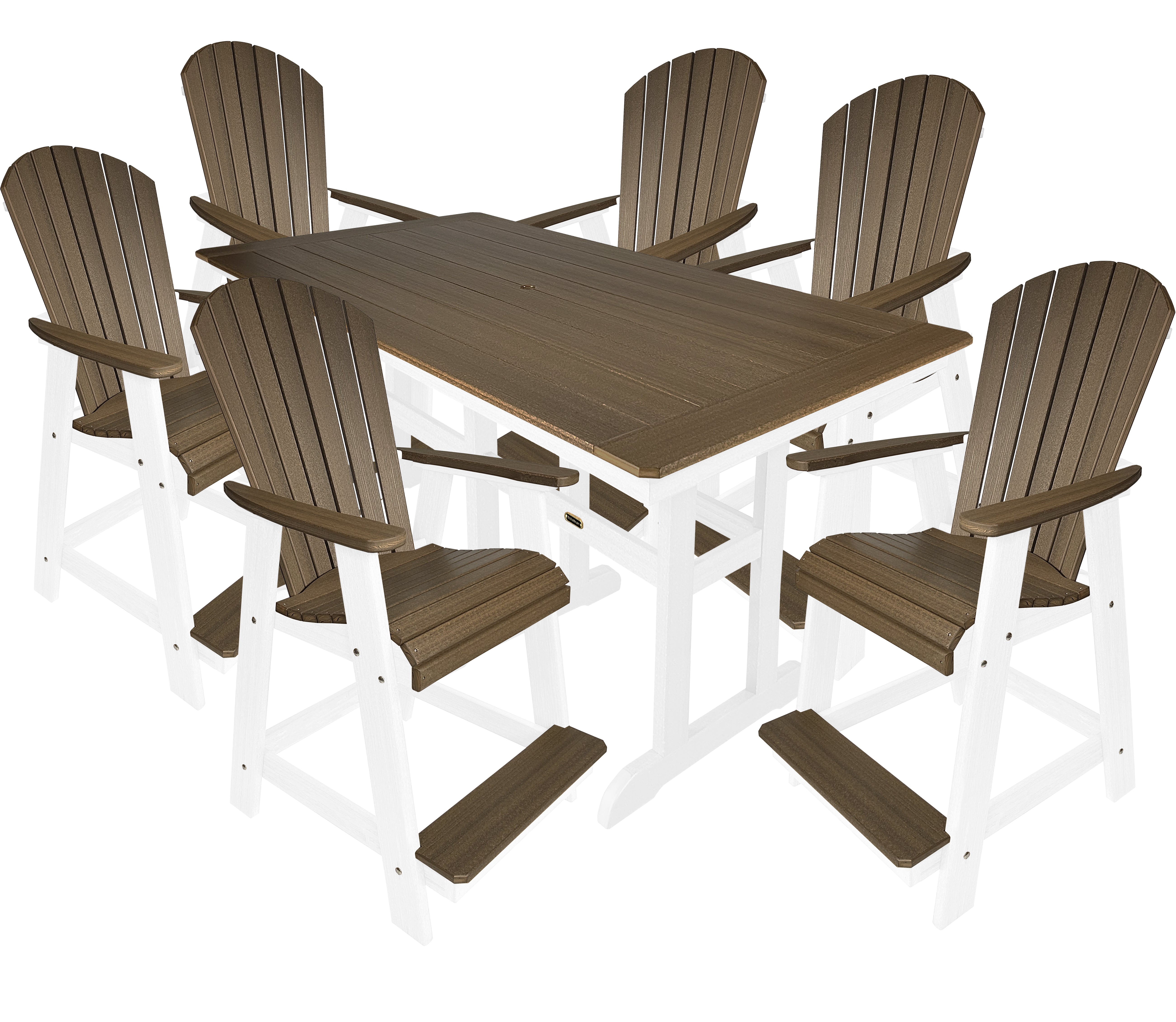 7-Piece Oceanview Adirondack Counter Set - Fully Assembled