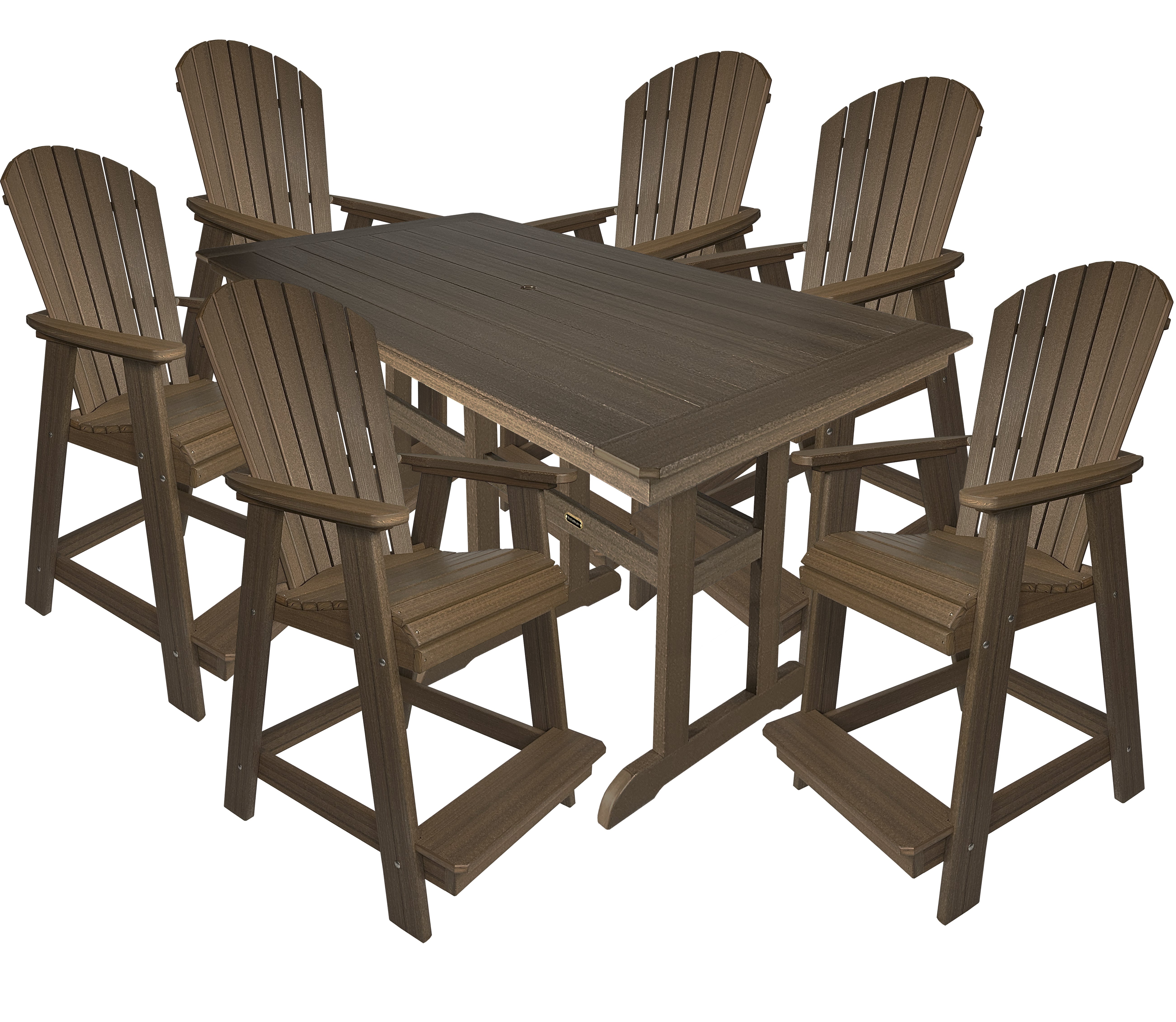 7-Piece Oceanview Adirondack Counter Set - Fully Assembled