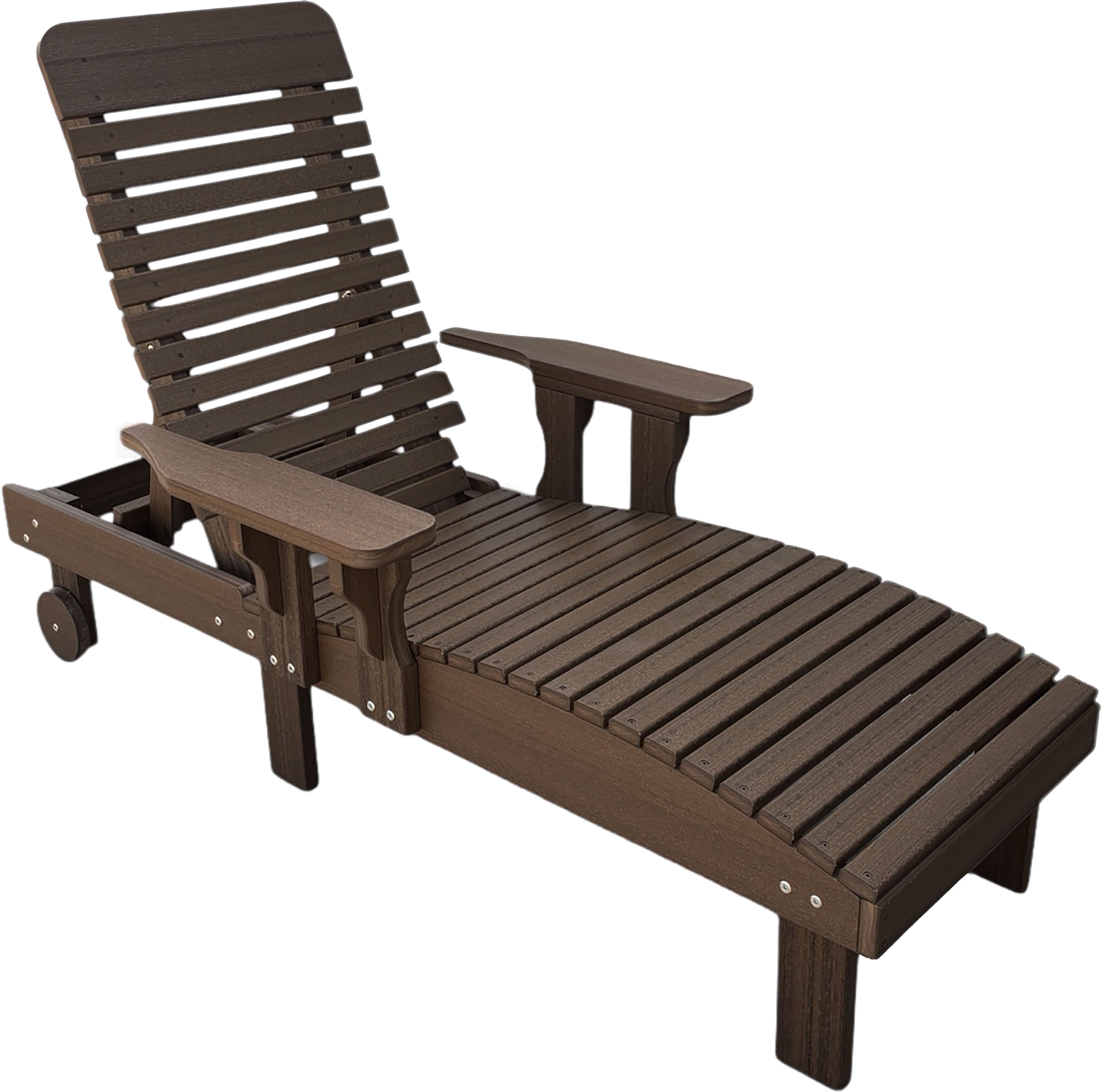 Traditional Chaise Lounge With Wheels And Adjustable Back