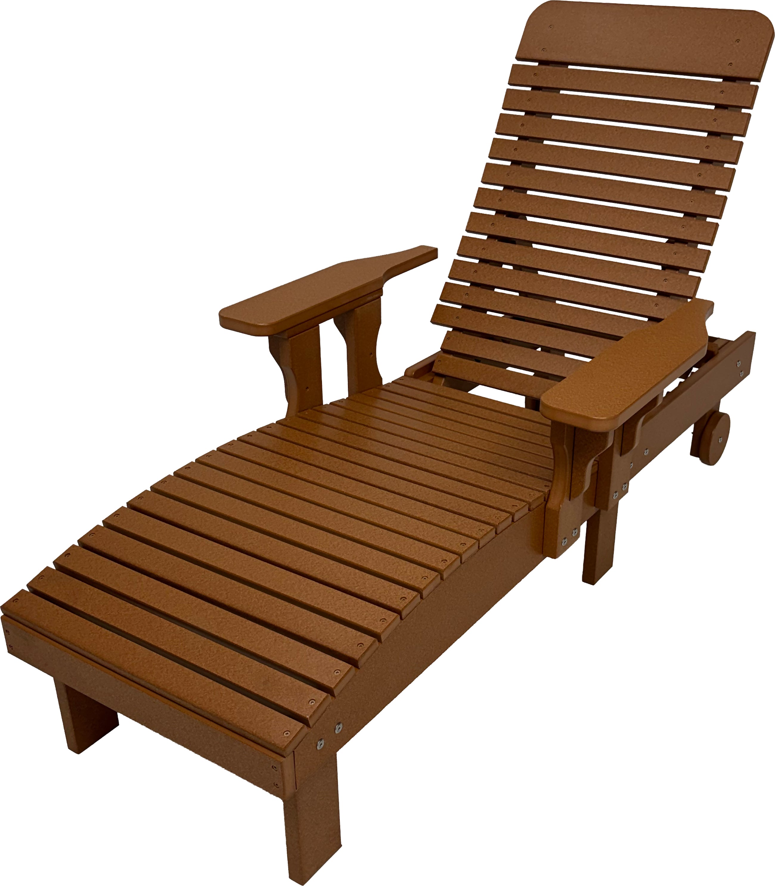 Traditional Chaise Lounge With Wheels And Adjustable Back