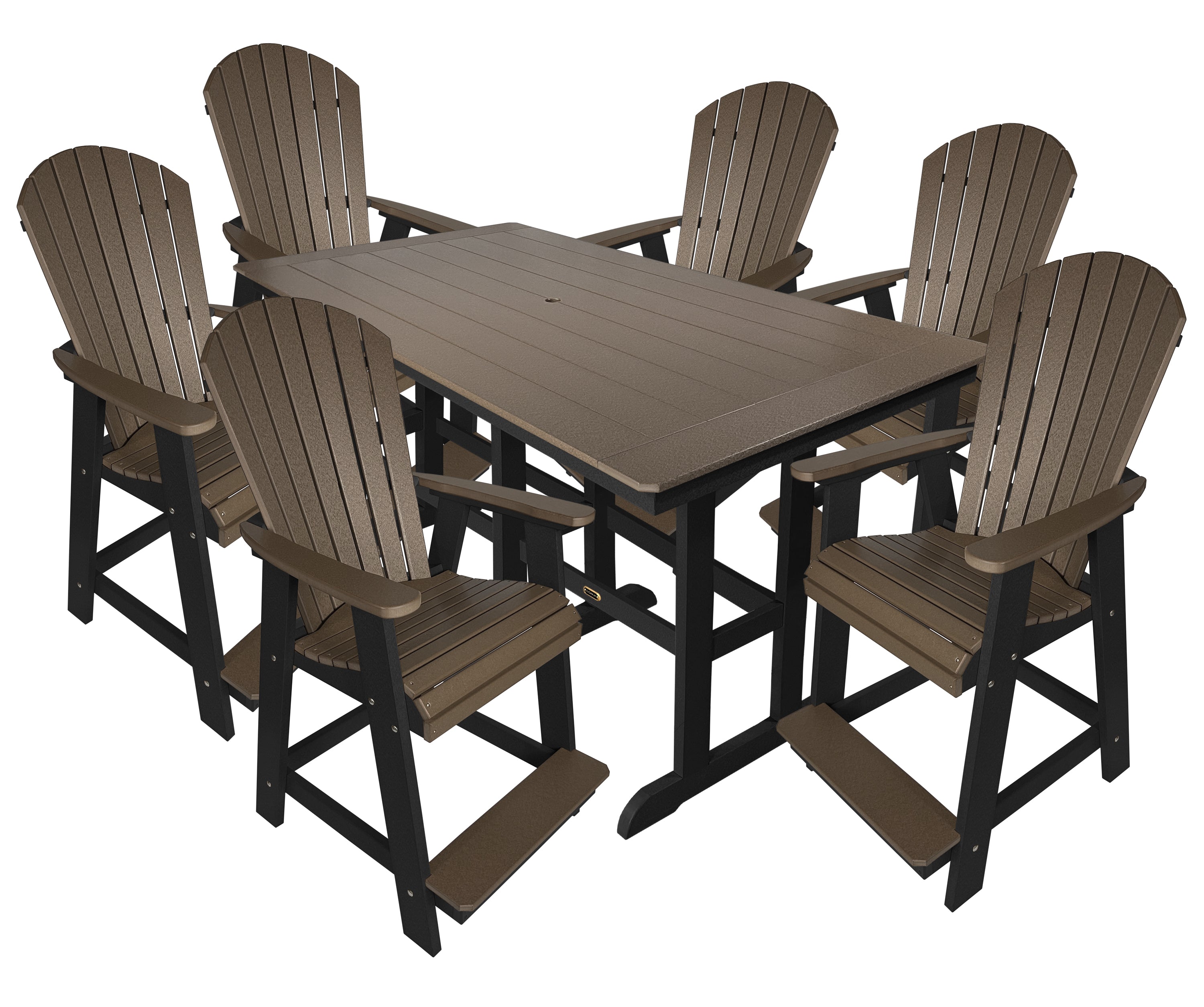 7-Piece Oceanview Adirondack Counter Set - Fully Assembled